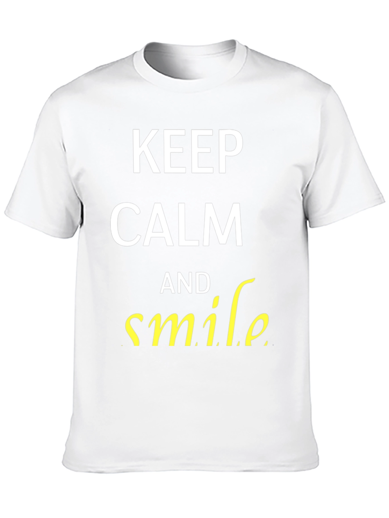 Black Keep Calm and Smile Men's Graphic Tee view 10
