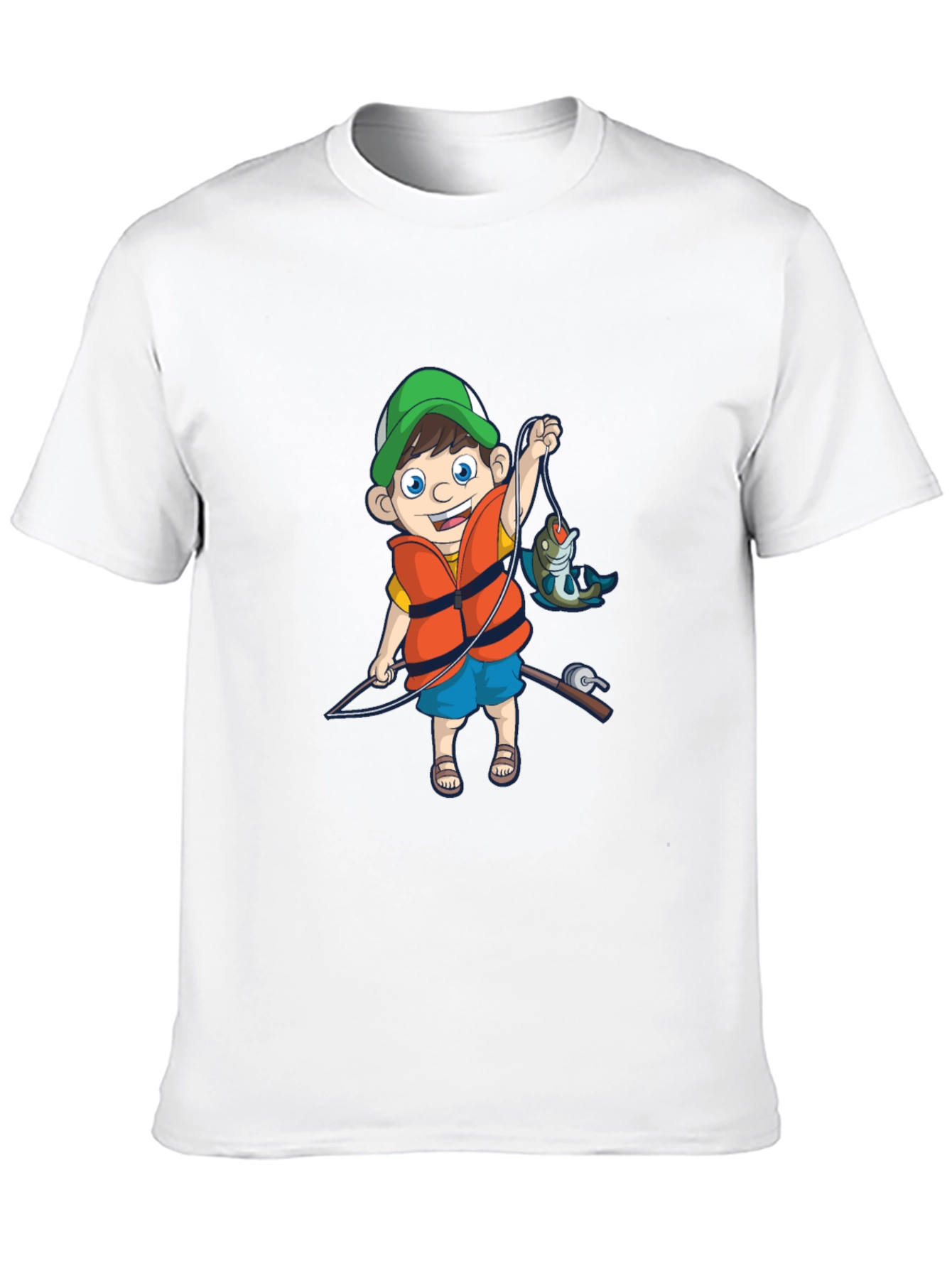 Black Cartoon Fisherman Graphic Tee view 10