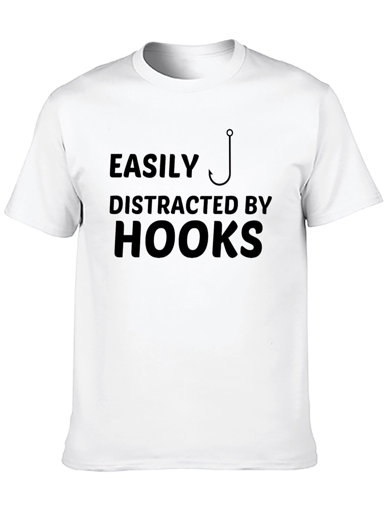Black Easily Distracted By Hooks T-Shirt view 10