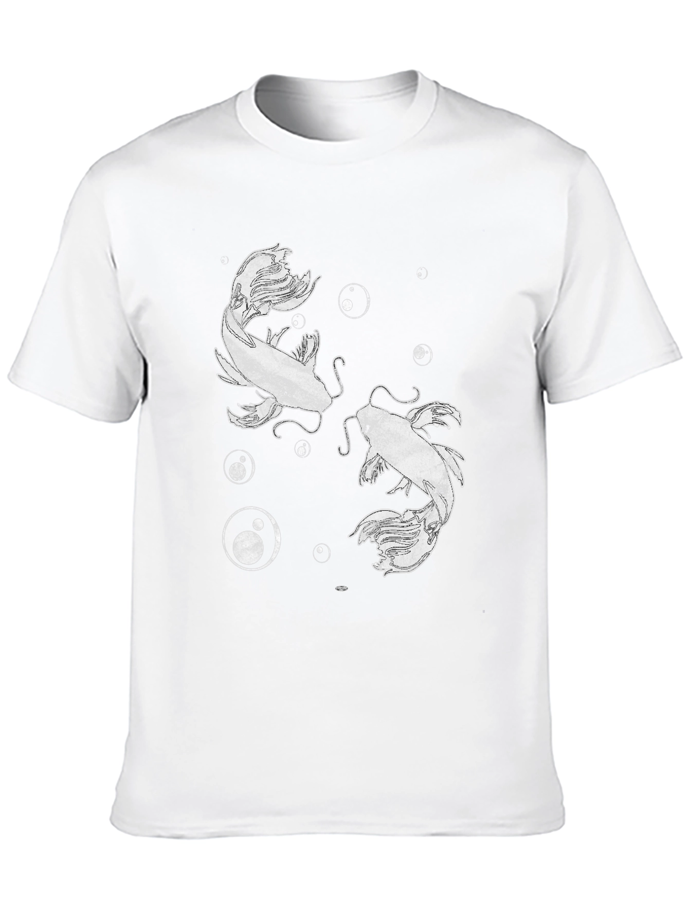 Black Koi Fish Graphic Print Black T-Shirt view 10