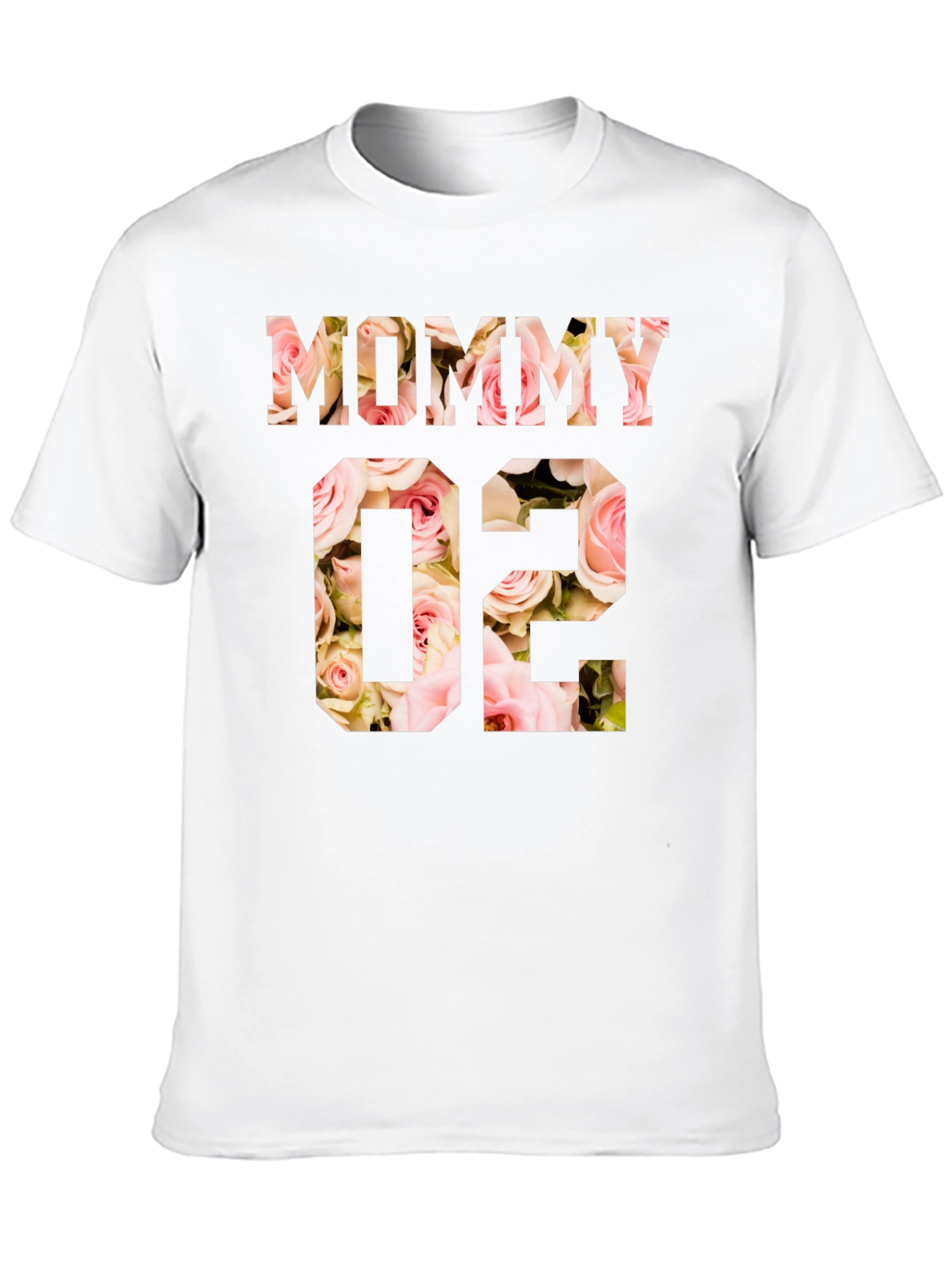 Black Mommy '02 Floral Print Black T-Shirt view 10