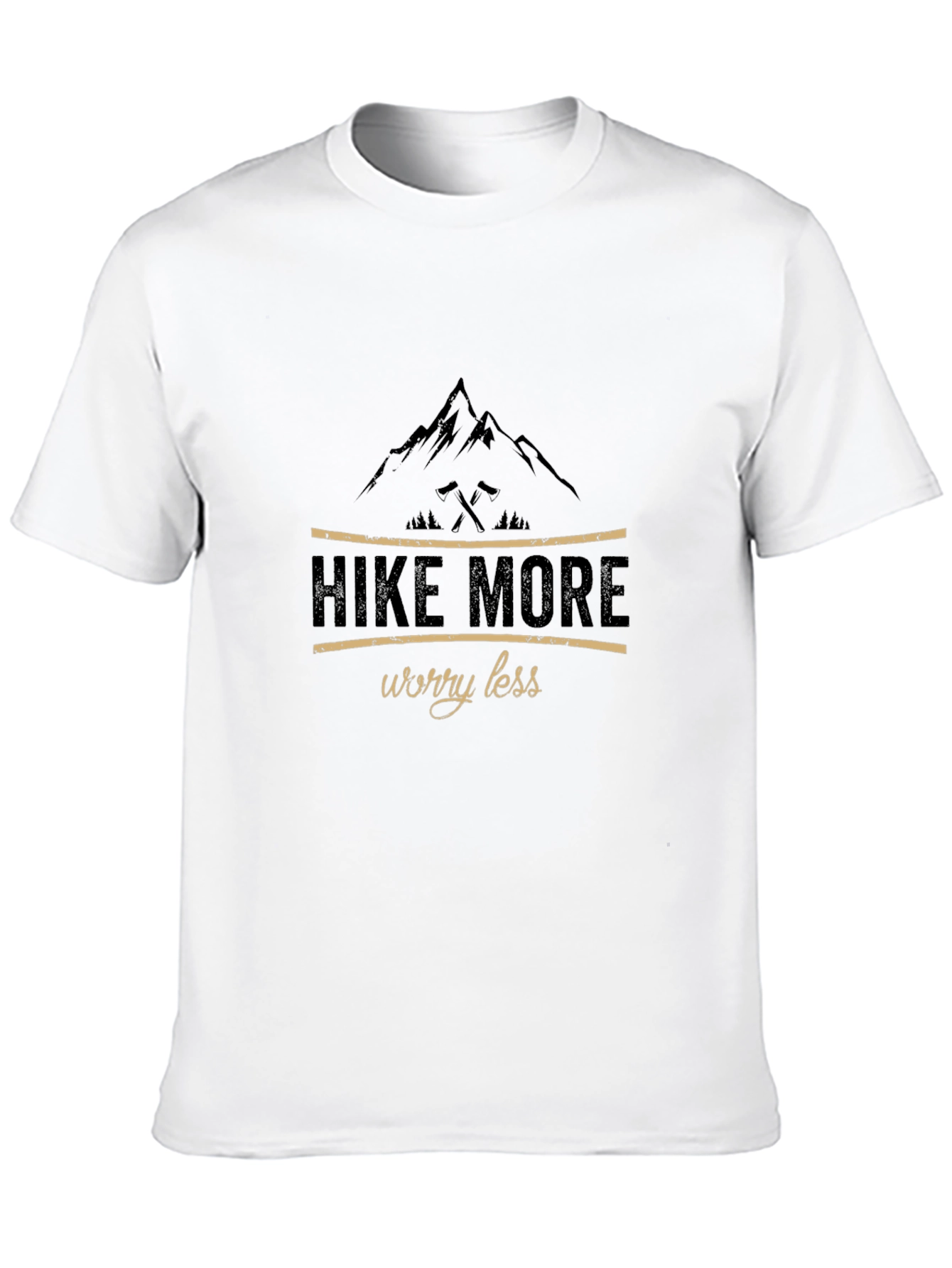 Black Hike More Worry Less Black Graphic T-Shirt view 10