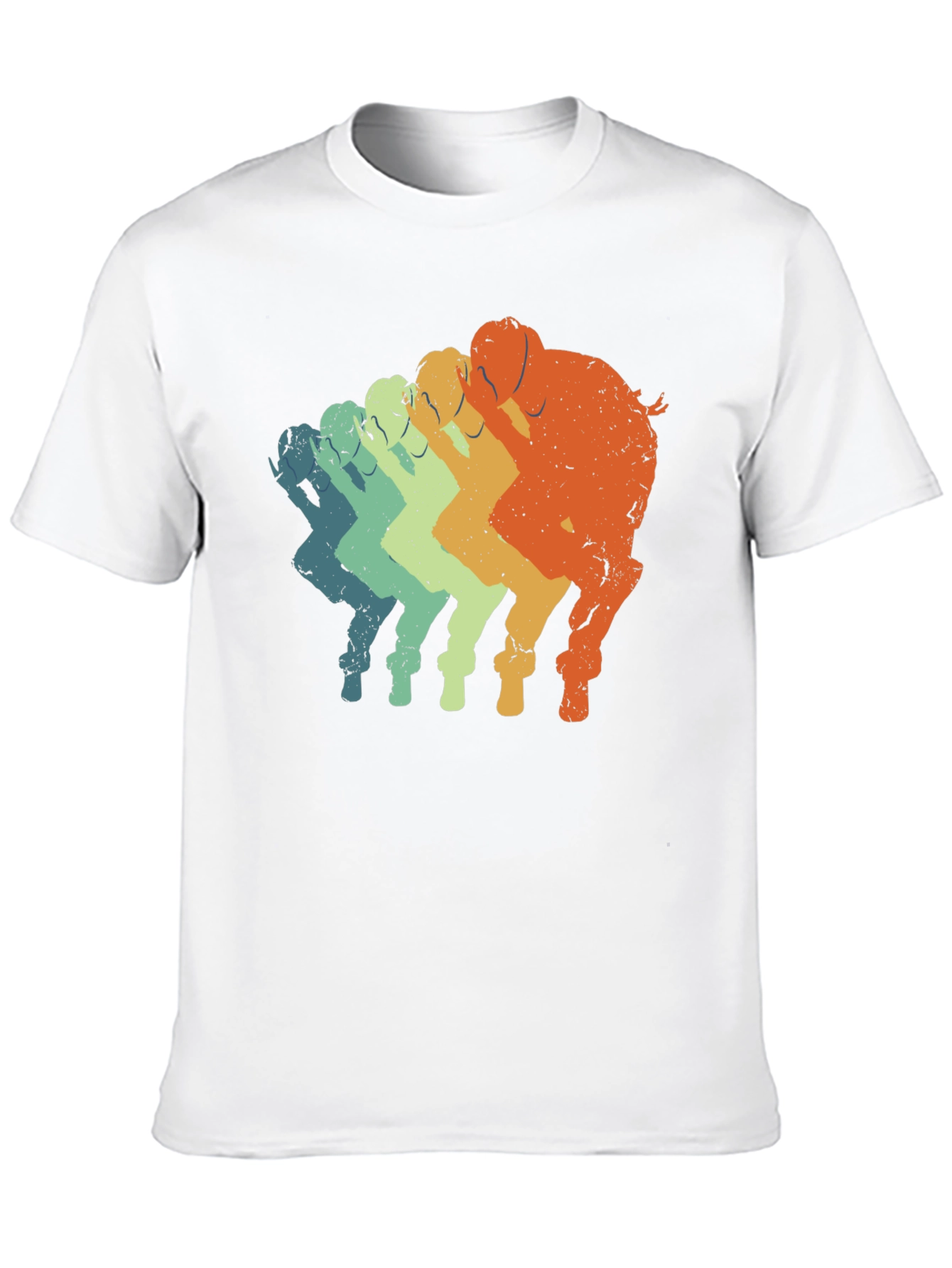 Black Retro Elephant T-Shirt - Gradient Design view 10
