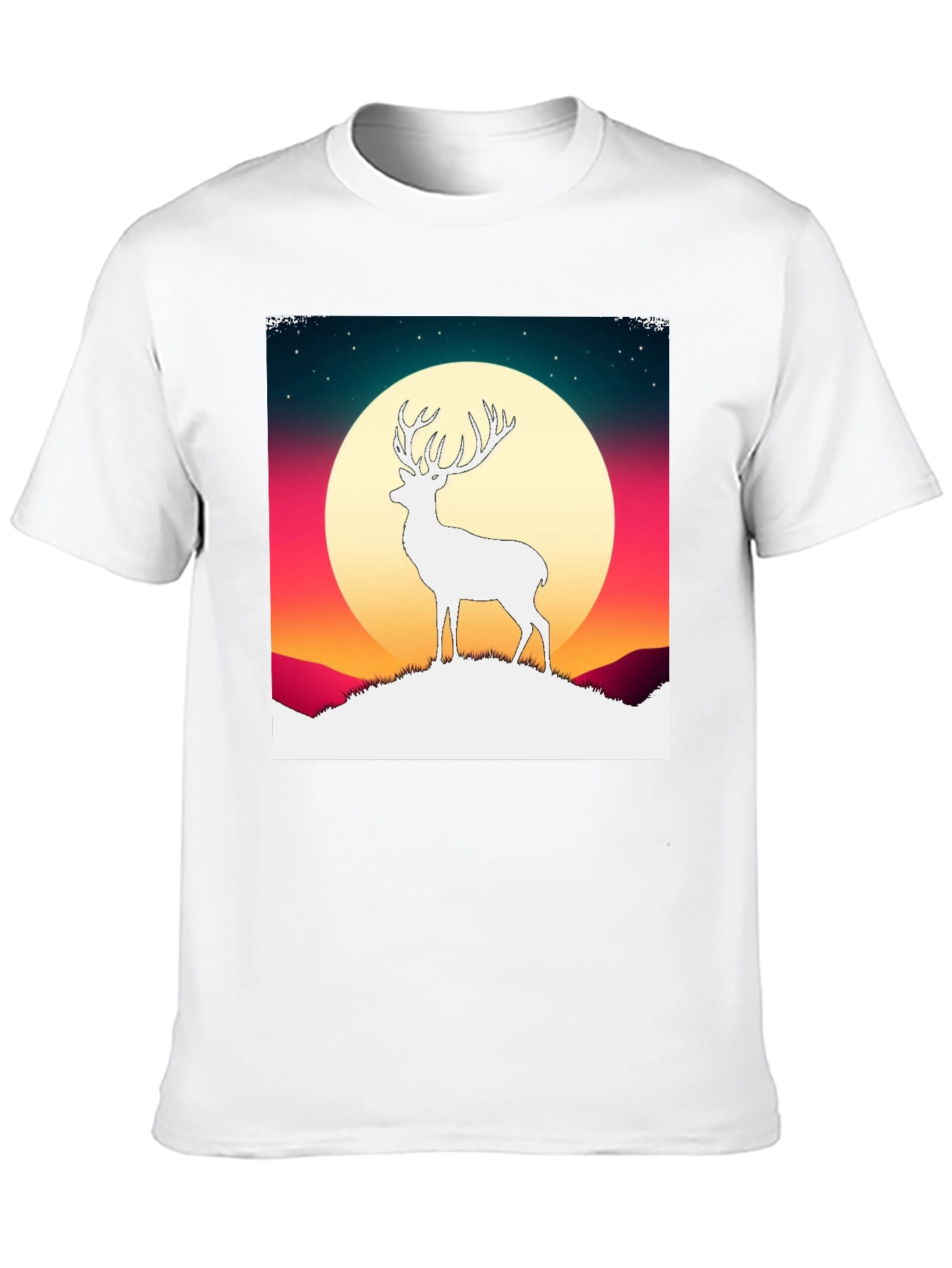 Black Deer Silhouette Graphic Tee - Men's Black T-Shirt view 10
