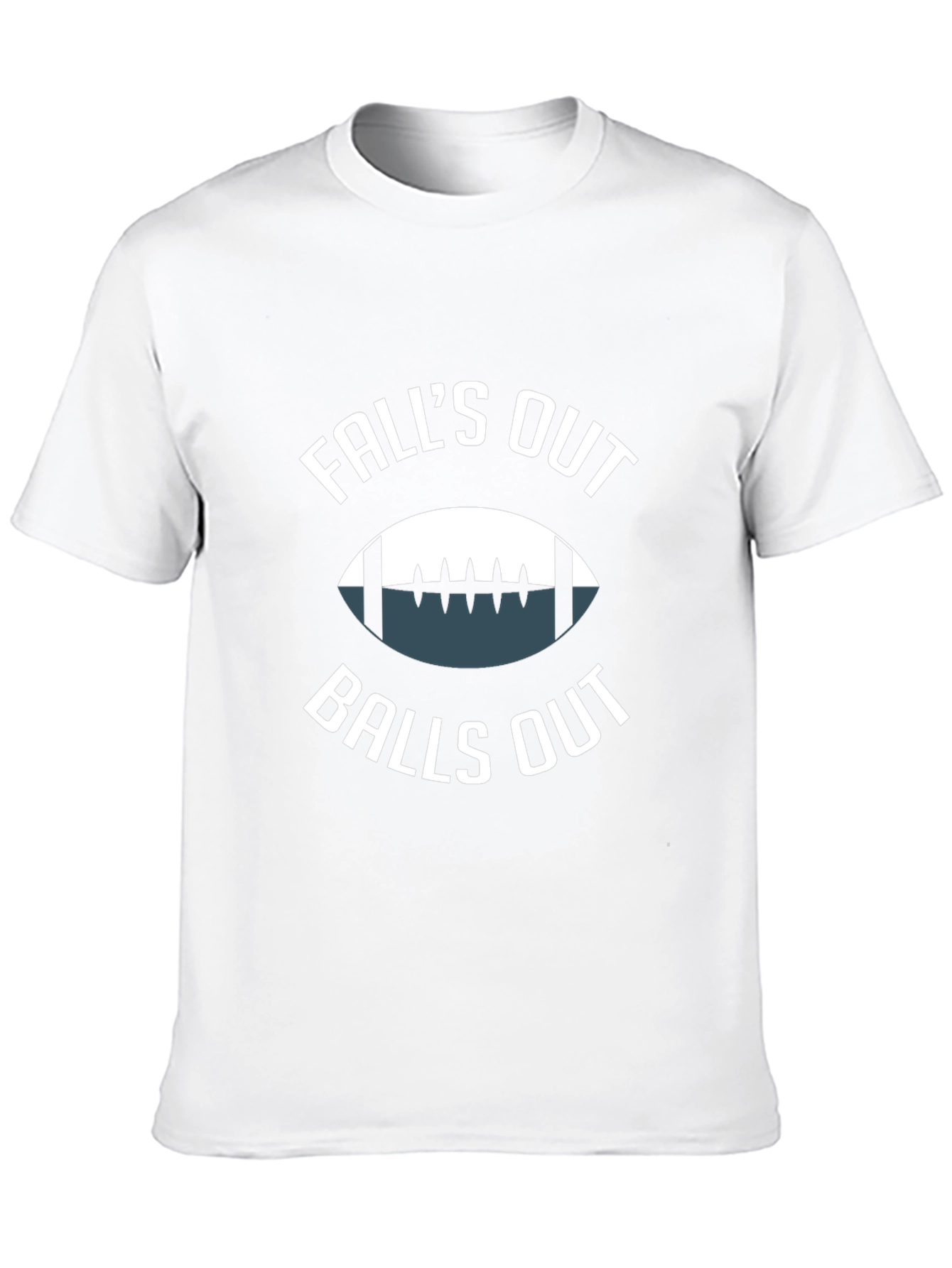 Black Fall's Out Balls Out Football T-Shirt view 10