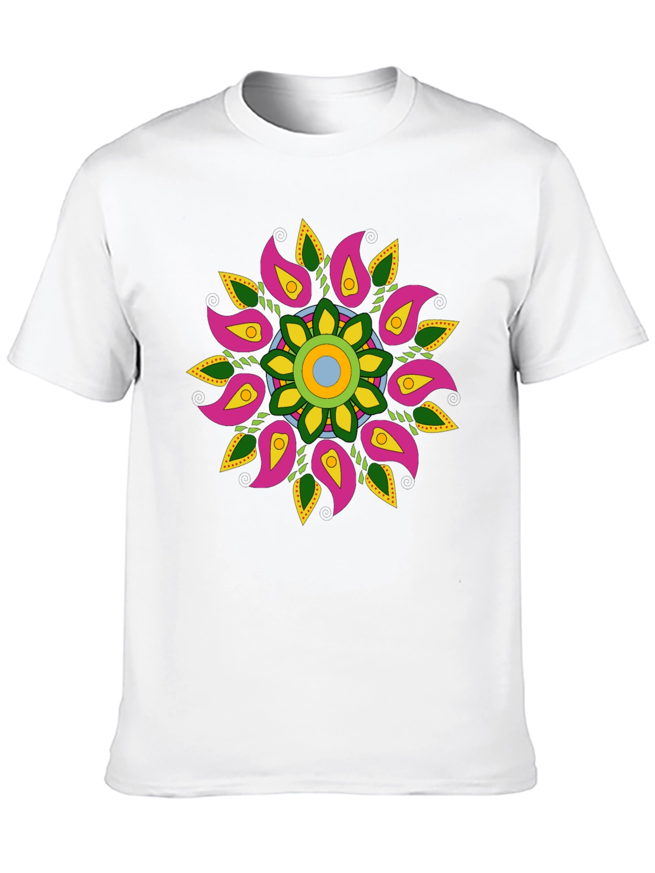 Black Floral Mandala Graphic Black T-Shirt view 10