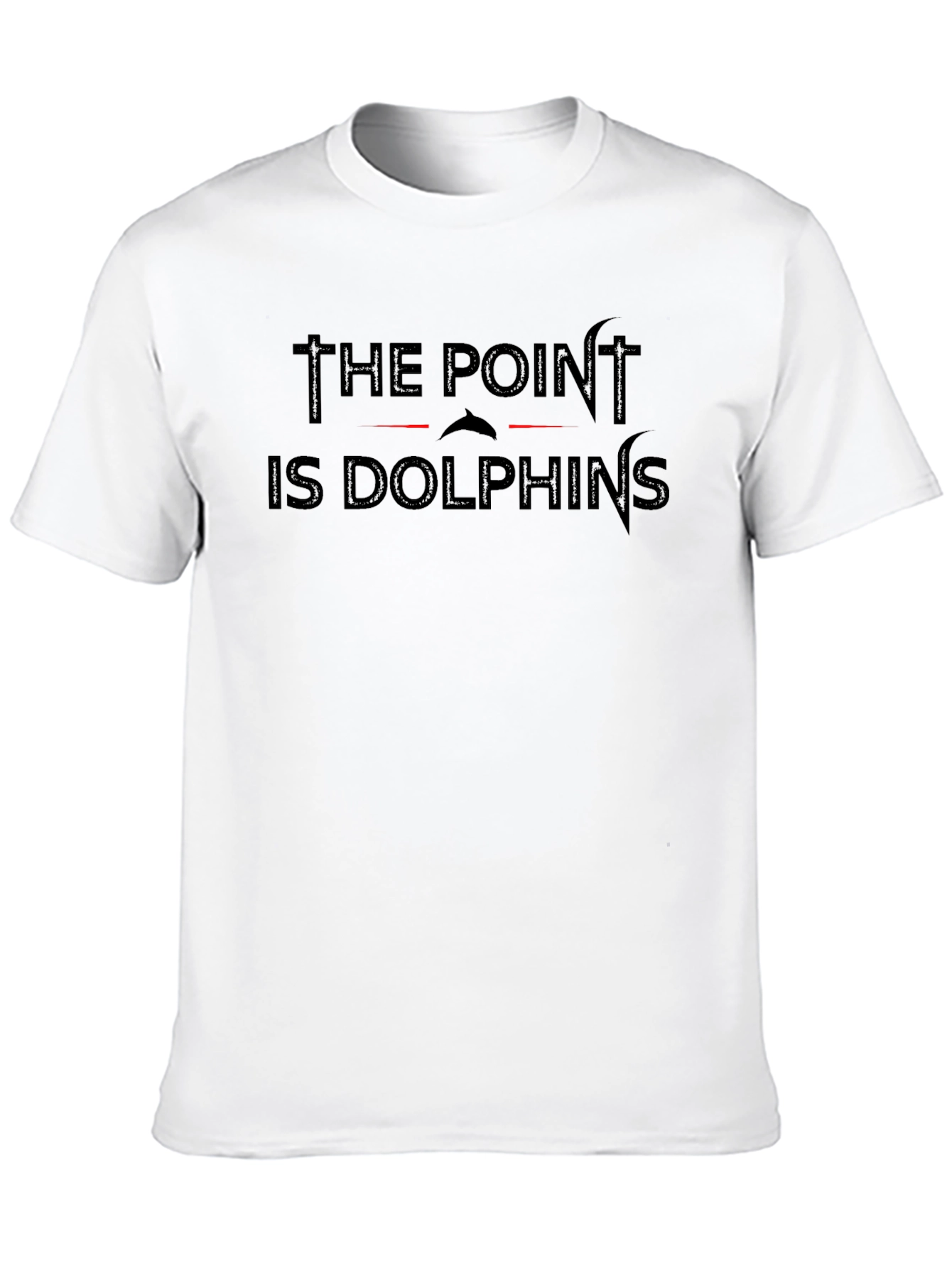Black The Point Is Dolphins Black T-Shirt view 10