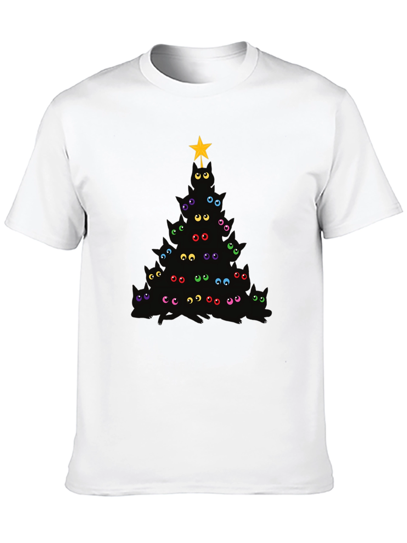 Black Eye See You Christmas Tree Black T-Shirt view 10