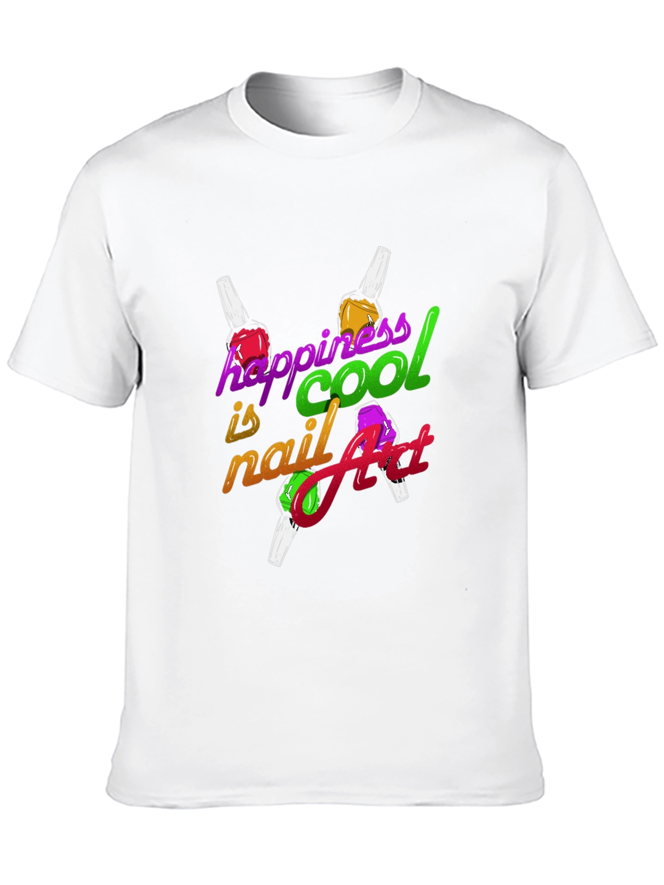 Black Happiness is Cool Nail Art T-Shirt - Trendy Graphic Tee view 10