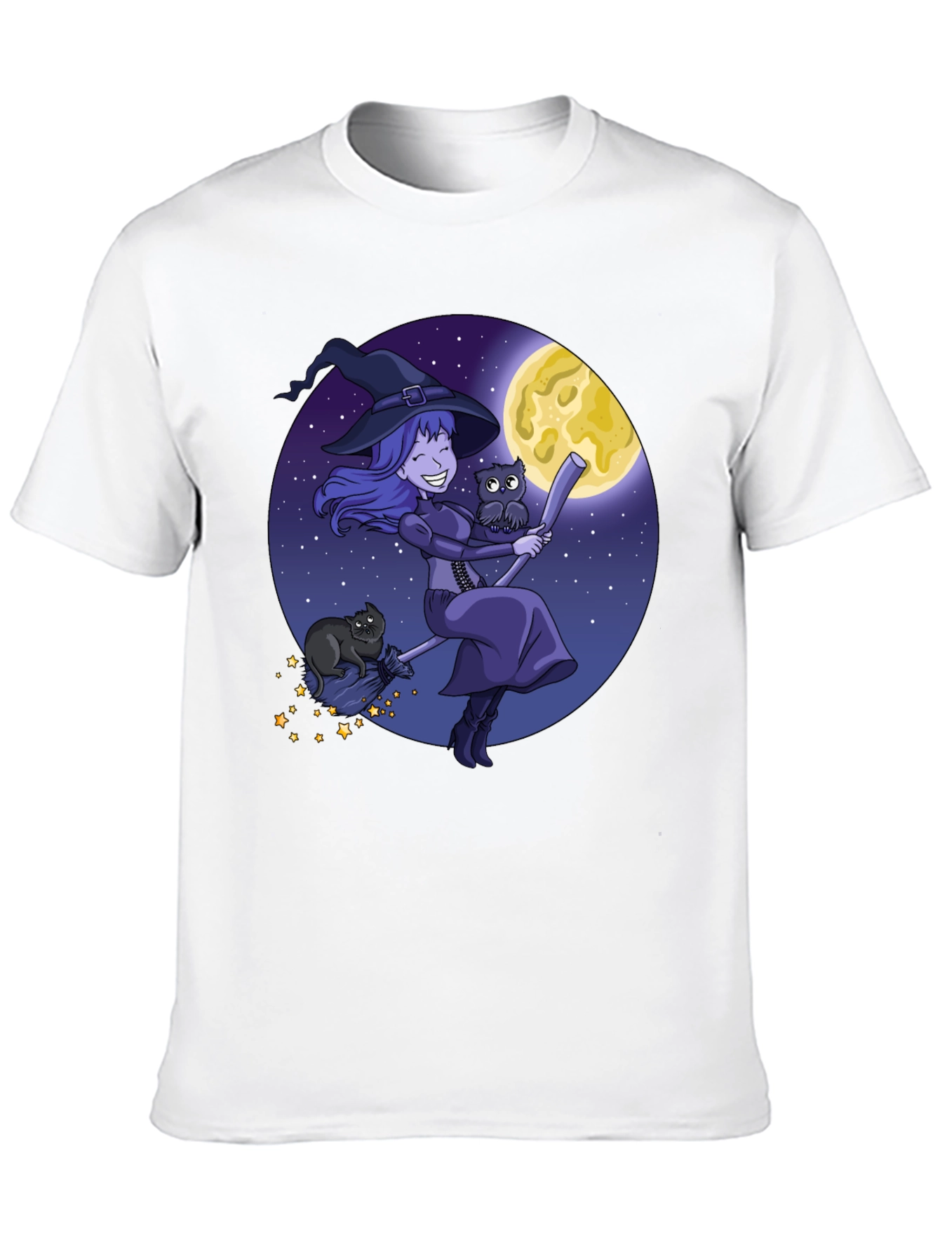Black Witch on Broom T-Shirt - Halloween Ready! view 10