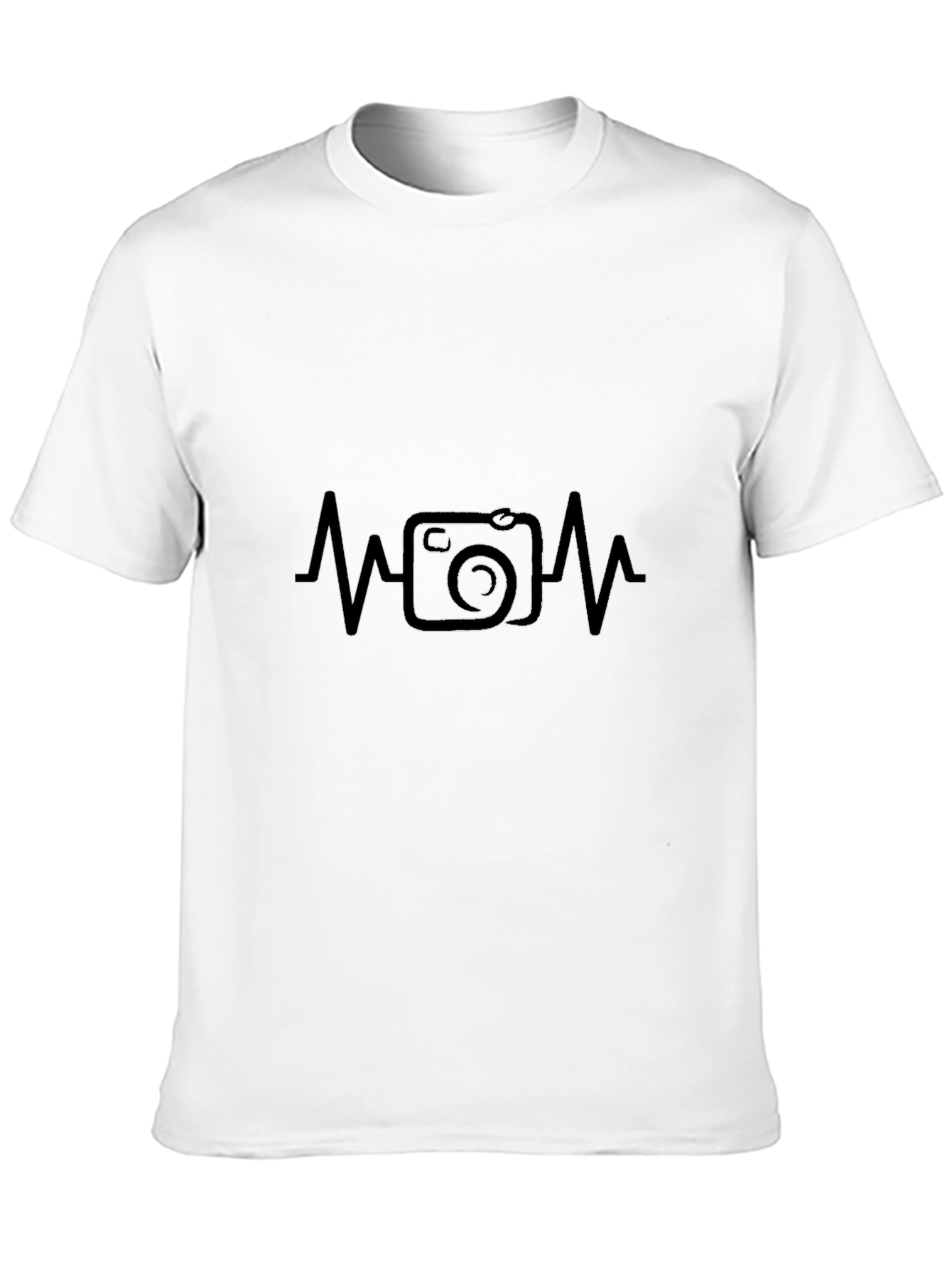 Black Photographer Heartbeat Black Graphic Tee view 10