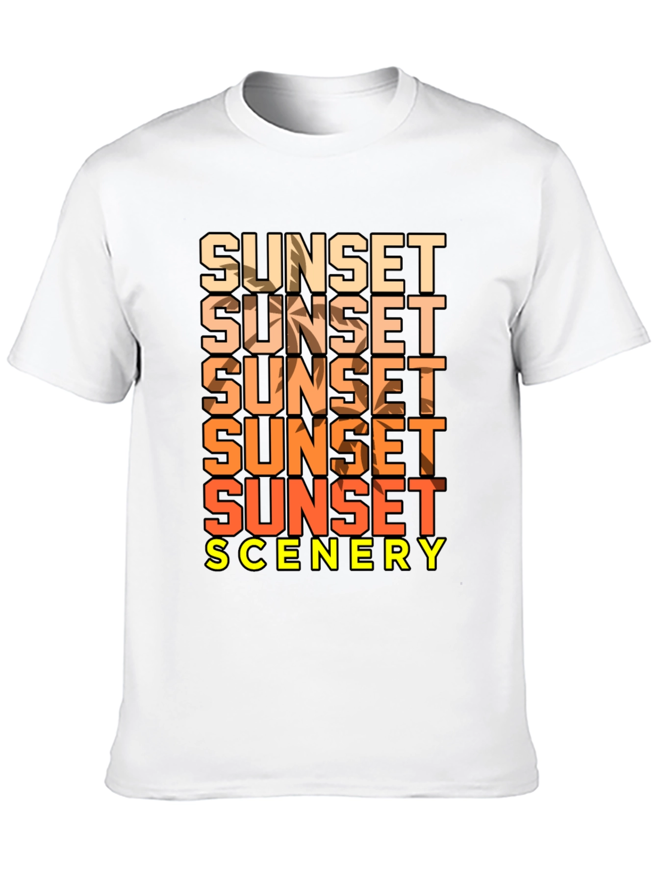 Black Sunset Scenery Graphic T-Shirt - Black view 10