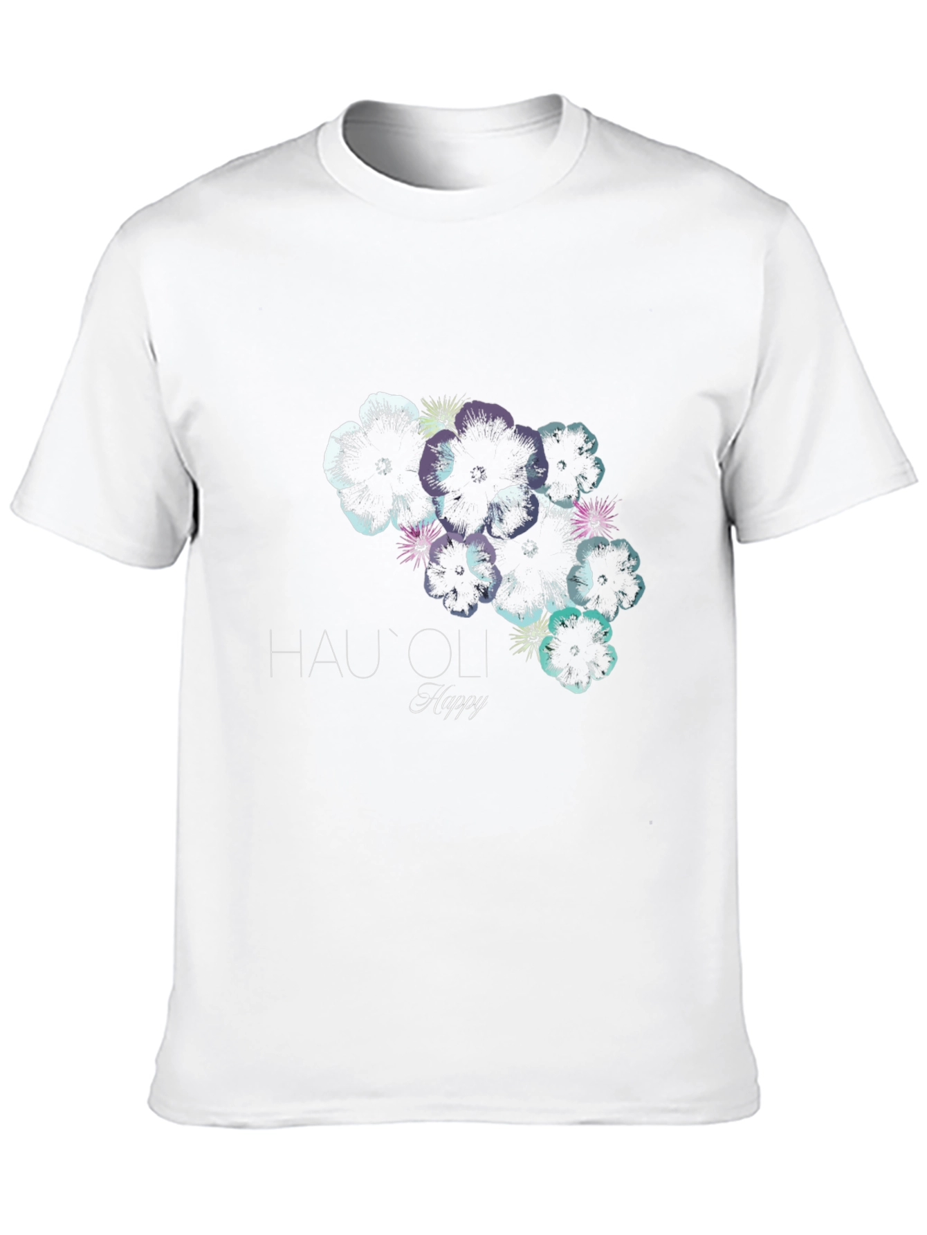 Black Hau'oli Happy Floral Print Black T-Shirt view 10