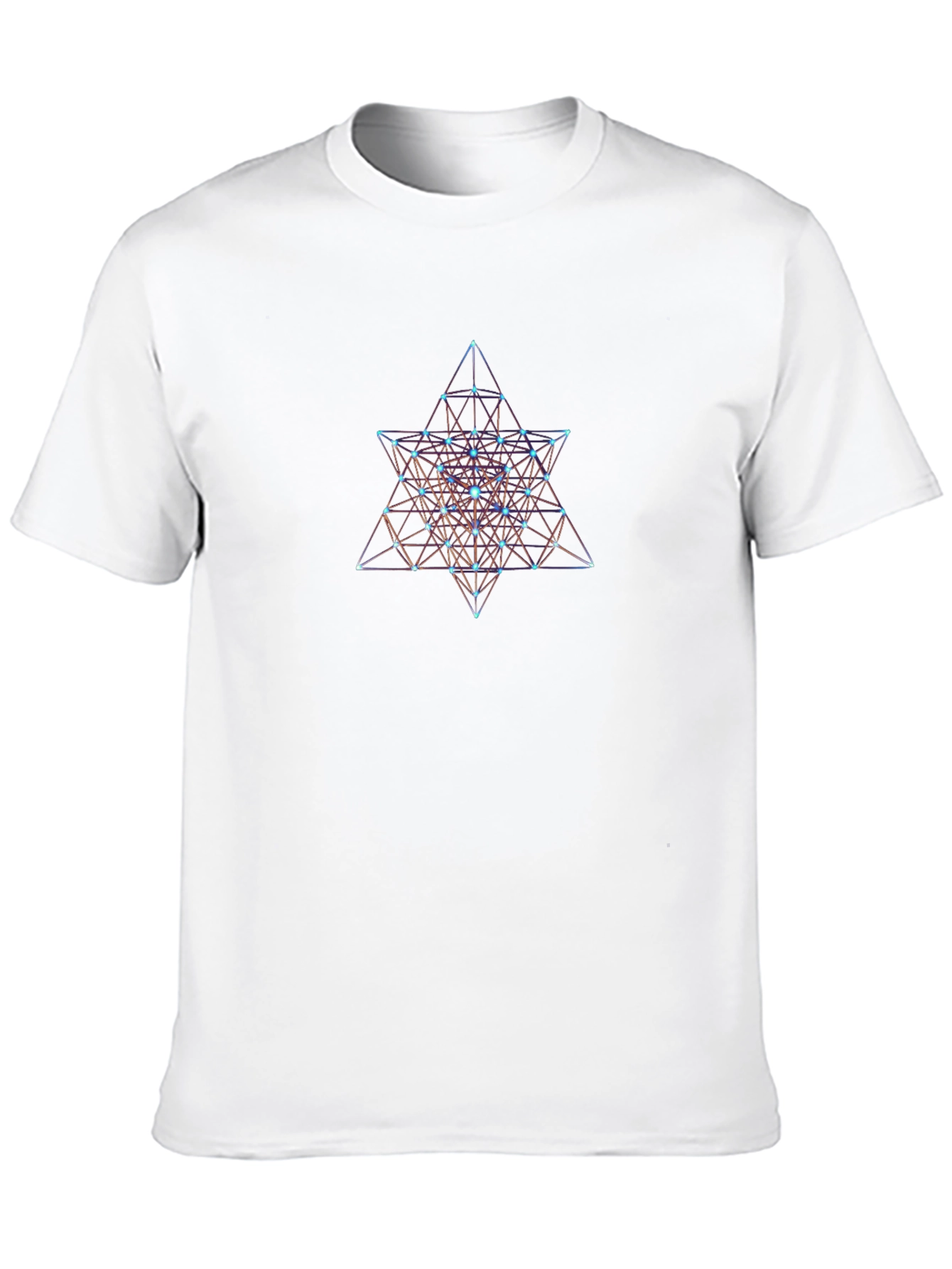 Black Geometric Star Design Black T-Shirt view 10