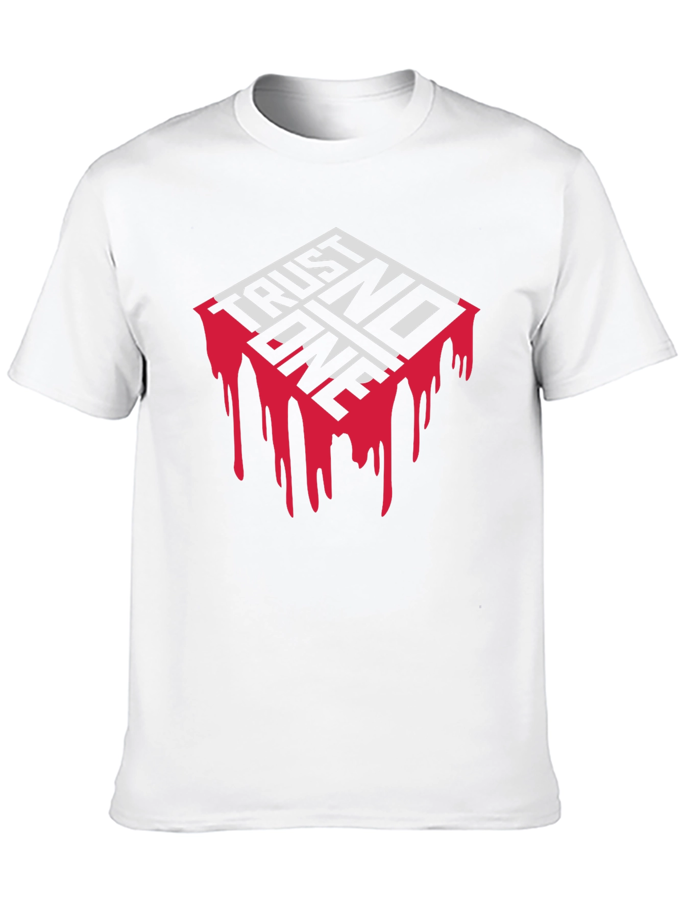 Black Trust No One Graphic Print Black T-Shirt view 10