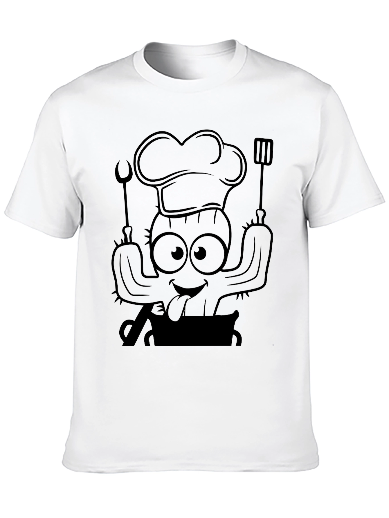 Black Chef Cactus Graphic T-Shirt - Unique Design view 10
