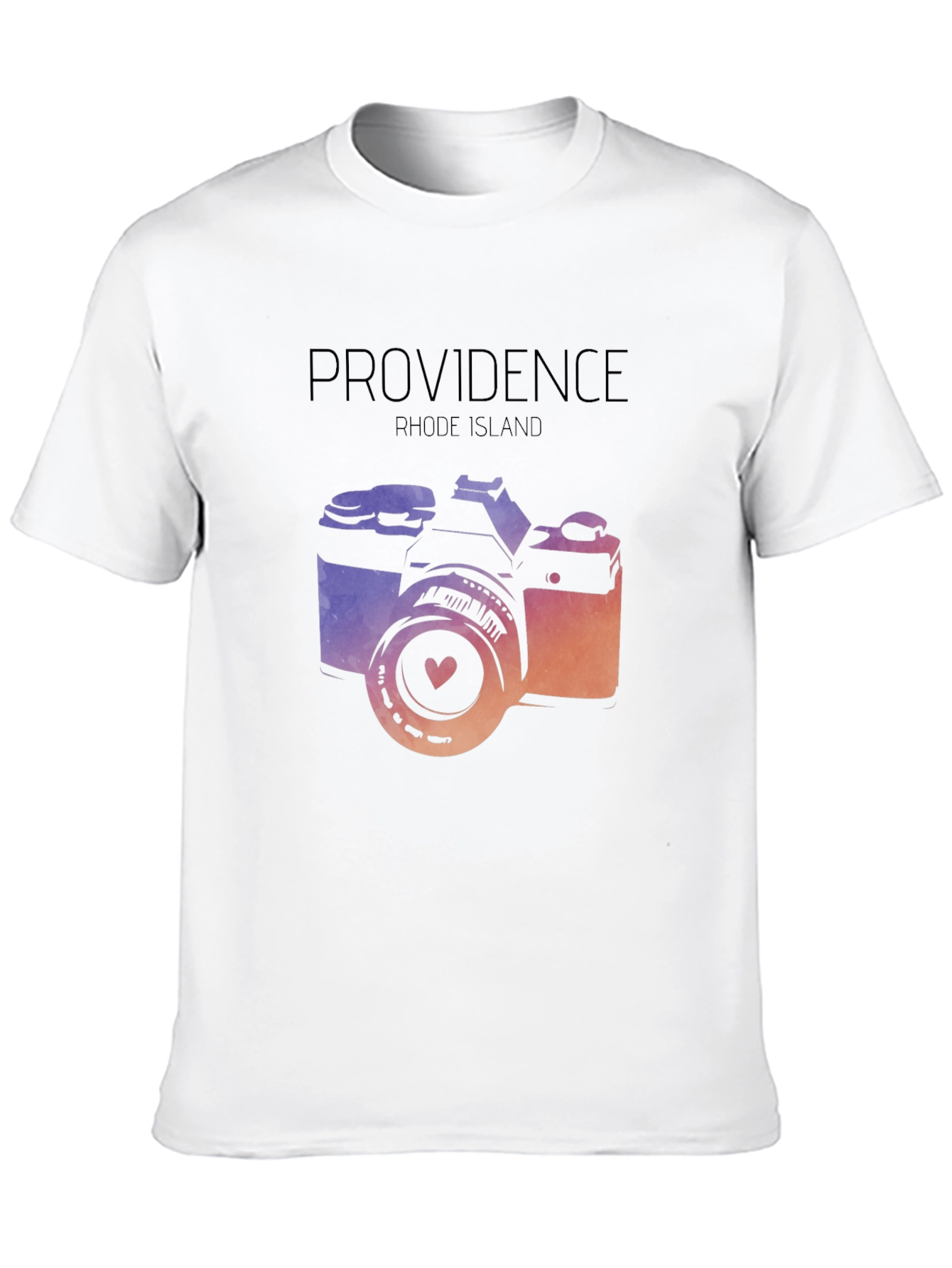 Black Providence Rhode Island Camera Graphic T-Shirt view 10