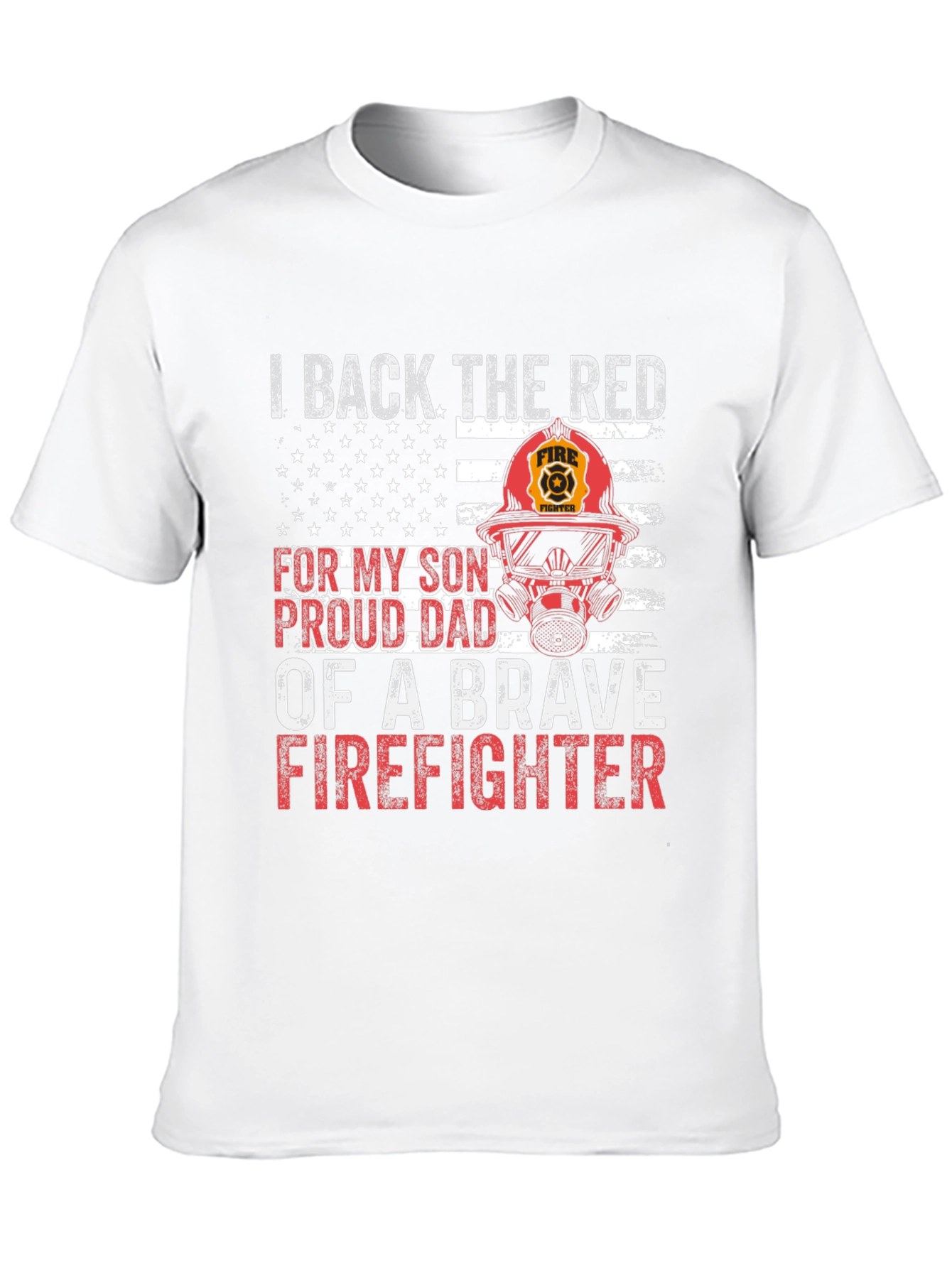 Black Proud Firefighter Dad T-Shirt view 10