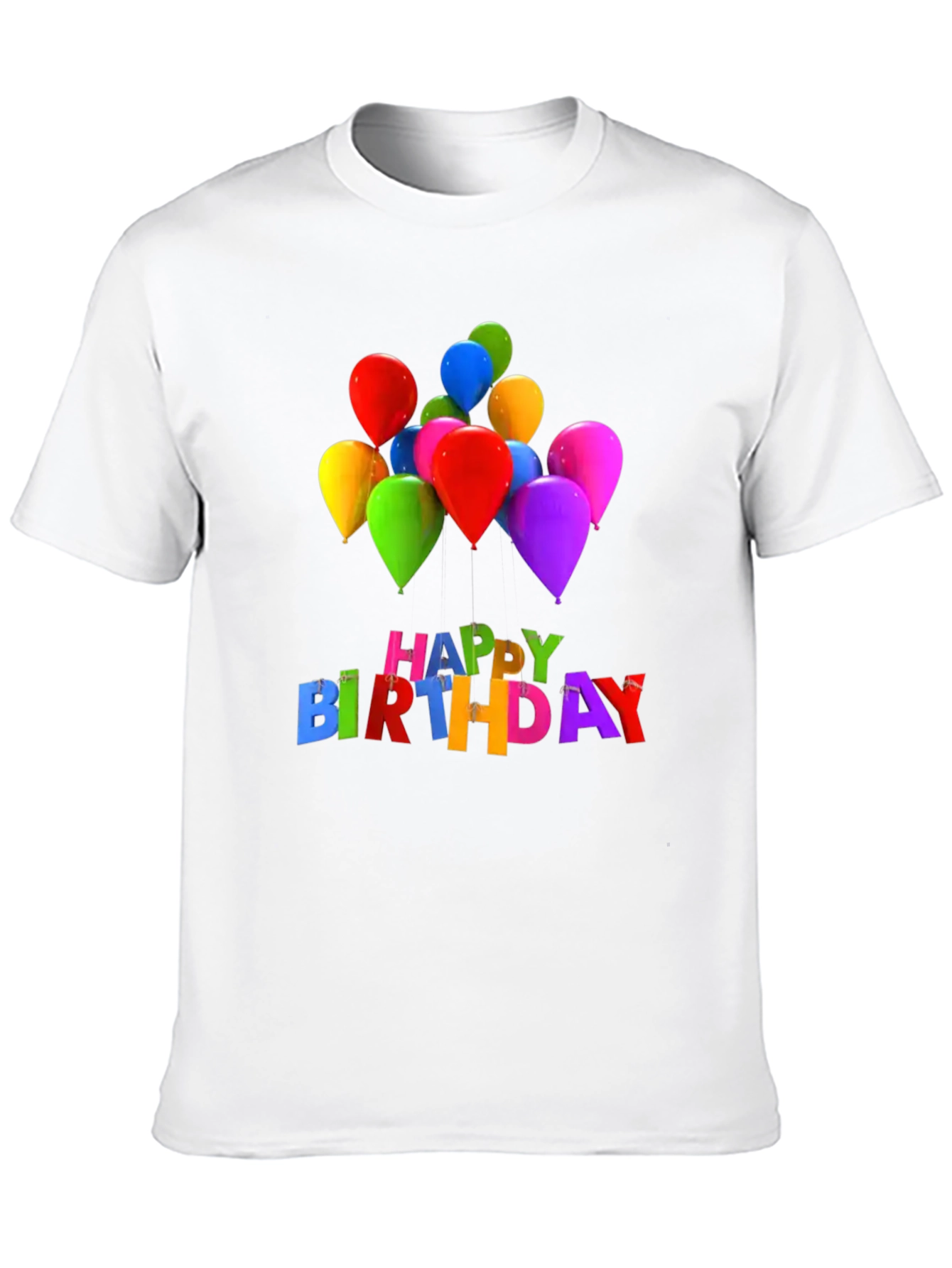 Black Happy Birthday Balloons Graphic Tee - Black view 10