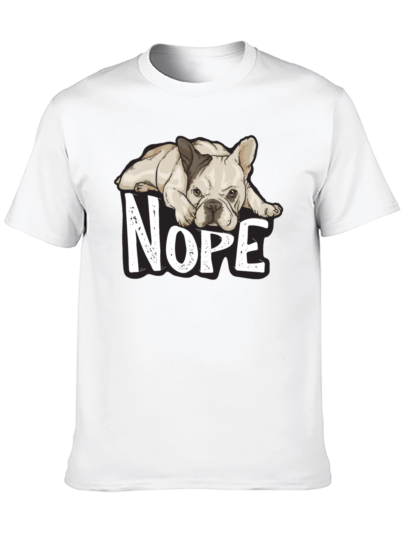 Black Nope French Bulldog Graphic T-Shirt - Cute Dog Tee view 10