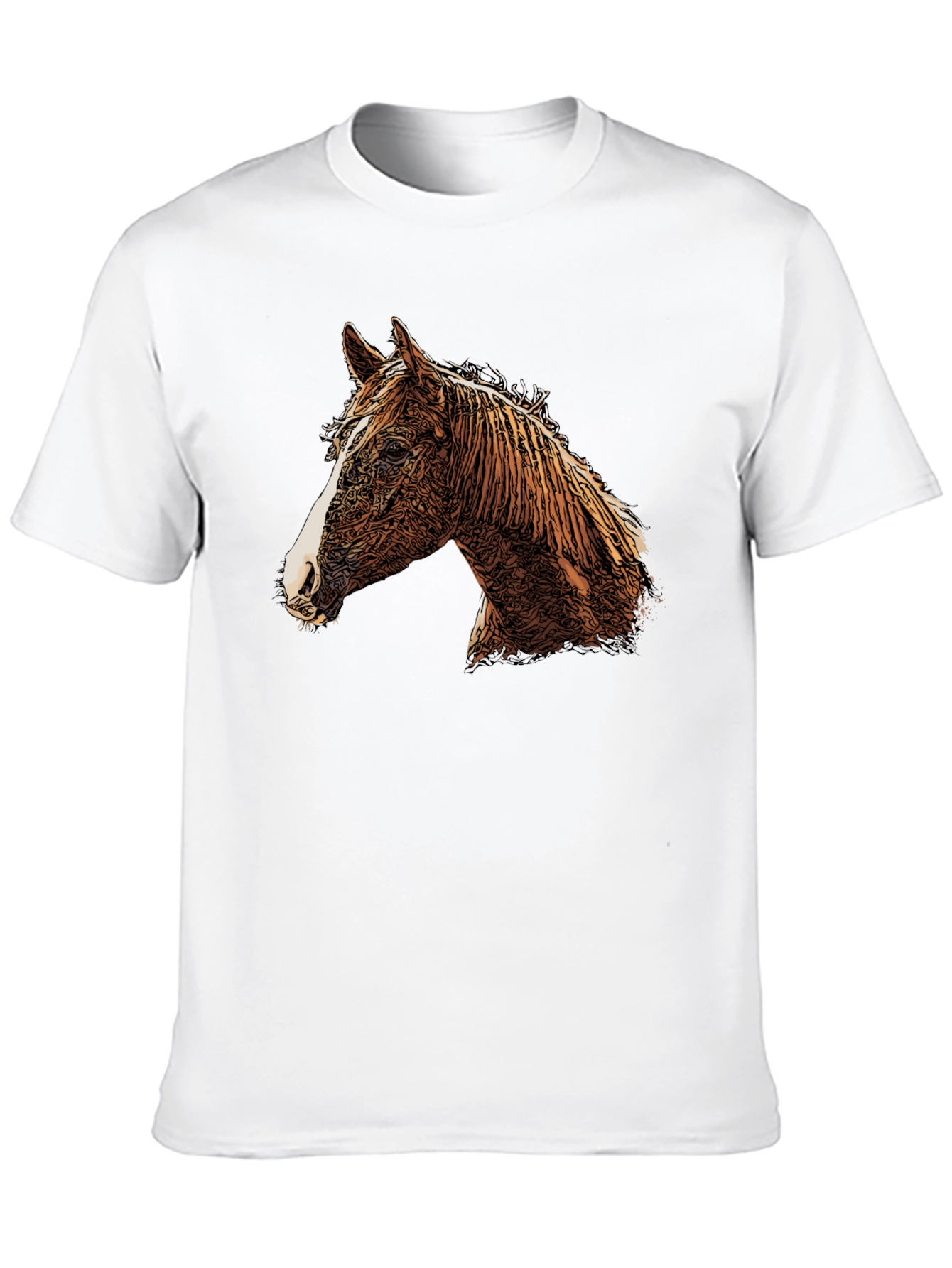 Black Horse Graphic Print Crew Neck T-Shirt view 10