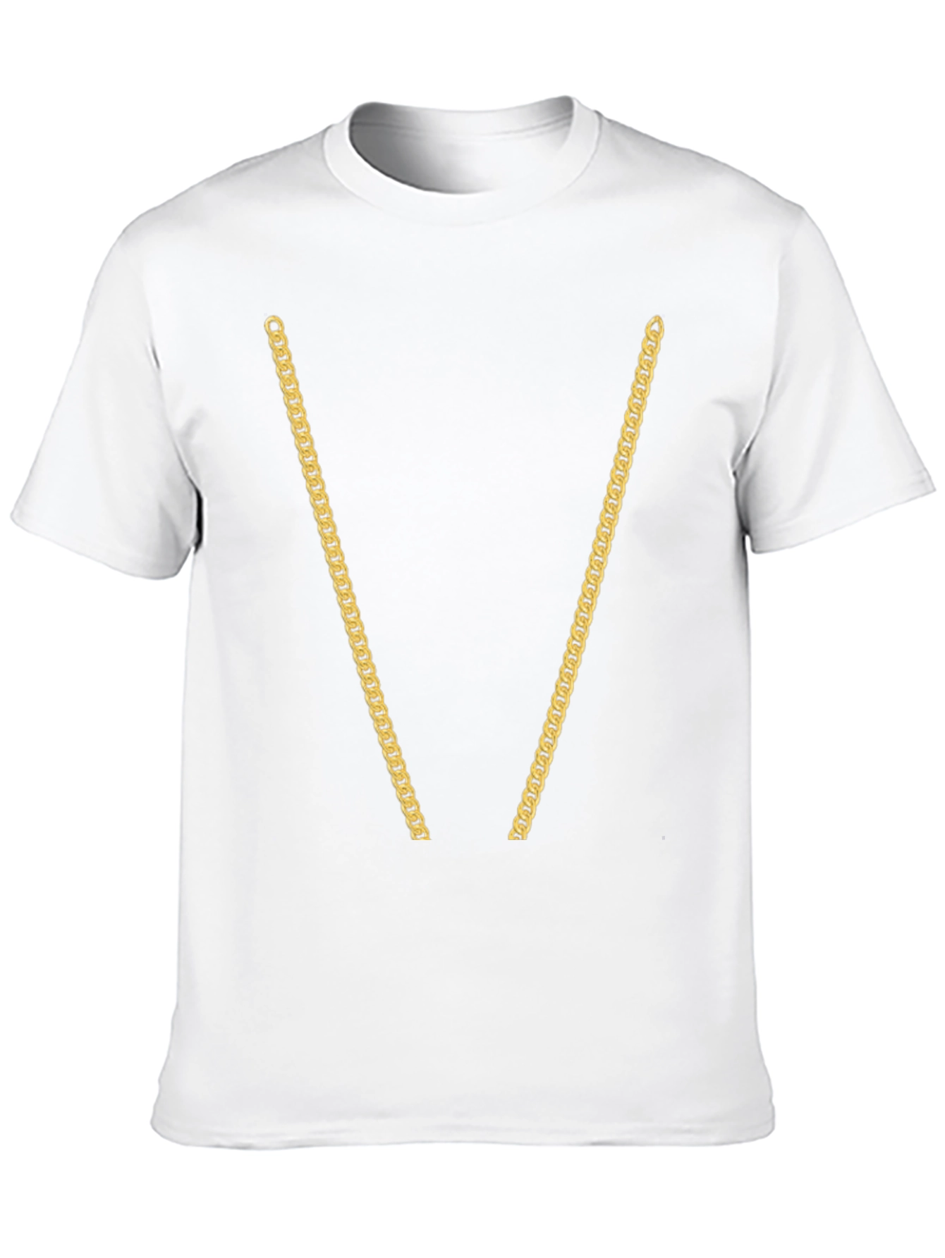 Black Gold Chain Print Black T-Shirt view 10