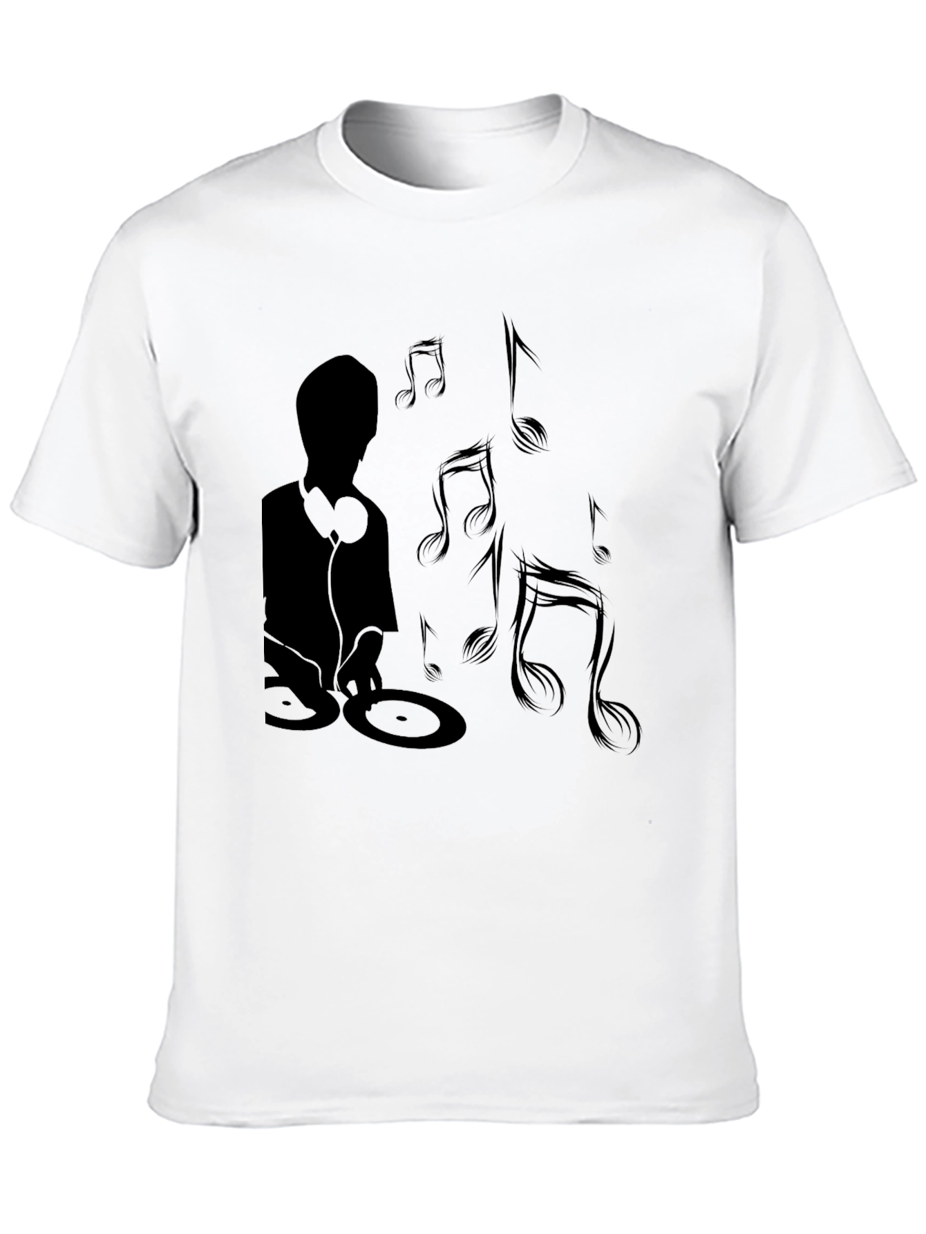 Black DJ Music Graphic Tee - Black Cotton Shirt view 10