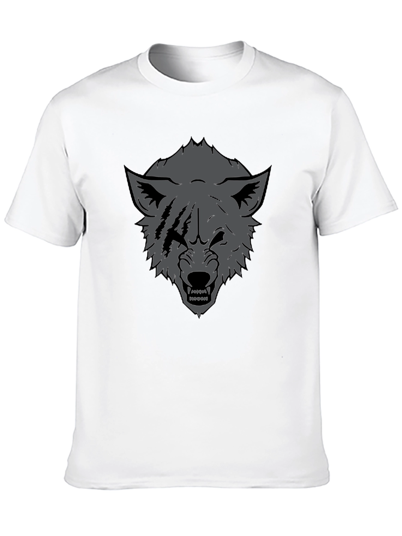 Black Men's Black Wolf Graphic Tee - Fierce Design view 10