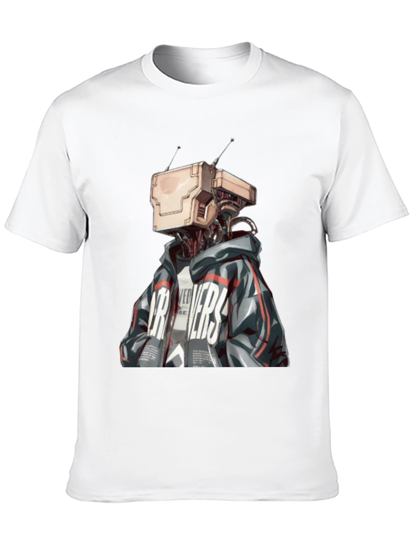 Black Robot Head Graphic Black T-Shirt view 10
