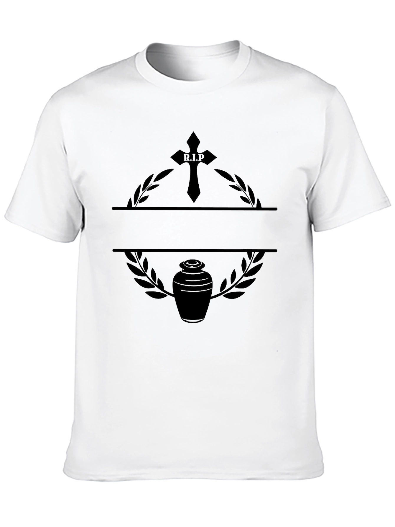 Black RIP Cross & Urn Graphic Tee - Black view 10