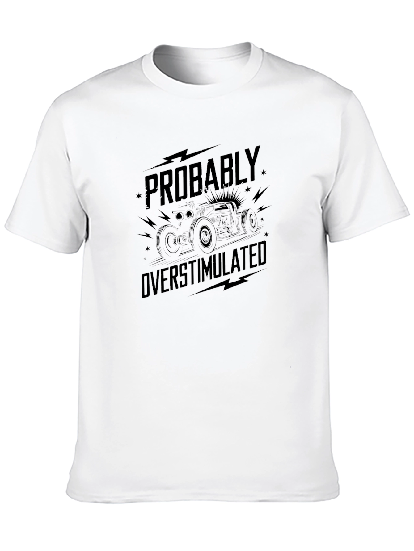 Black Probably Overstimulated Graphic Tee view 10