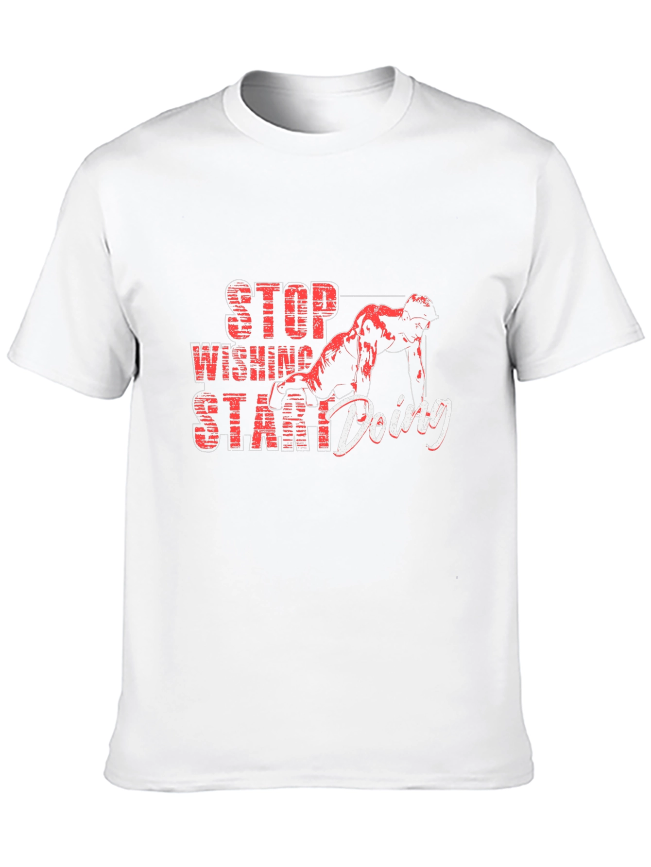 Black Motivational Black T-Shirt - Stop Wishing Start Doing view 10