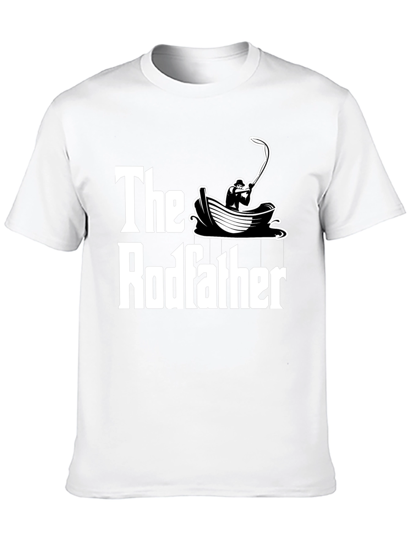 Black The Rodfather T-Shirt Fishing Design view 10