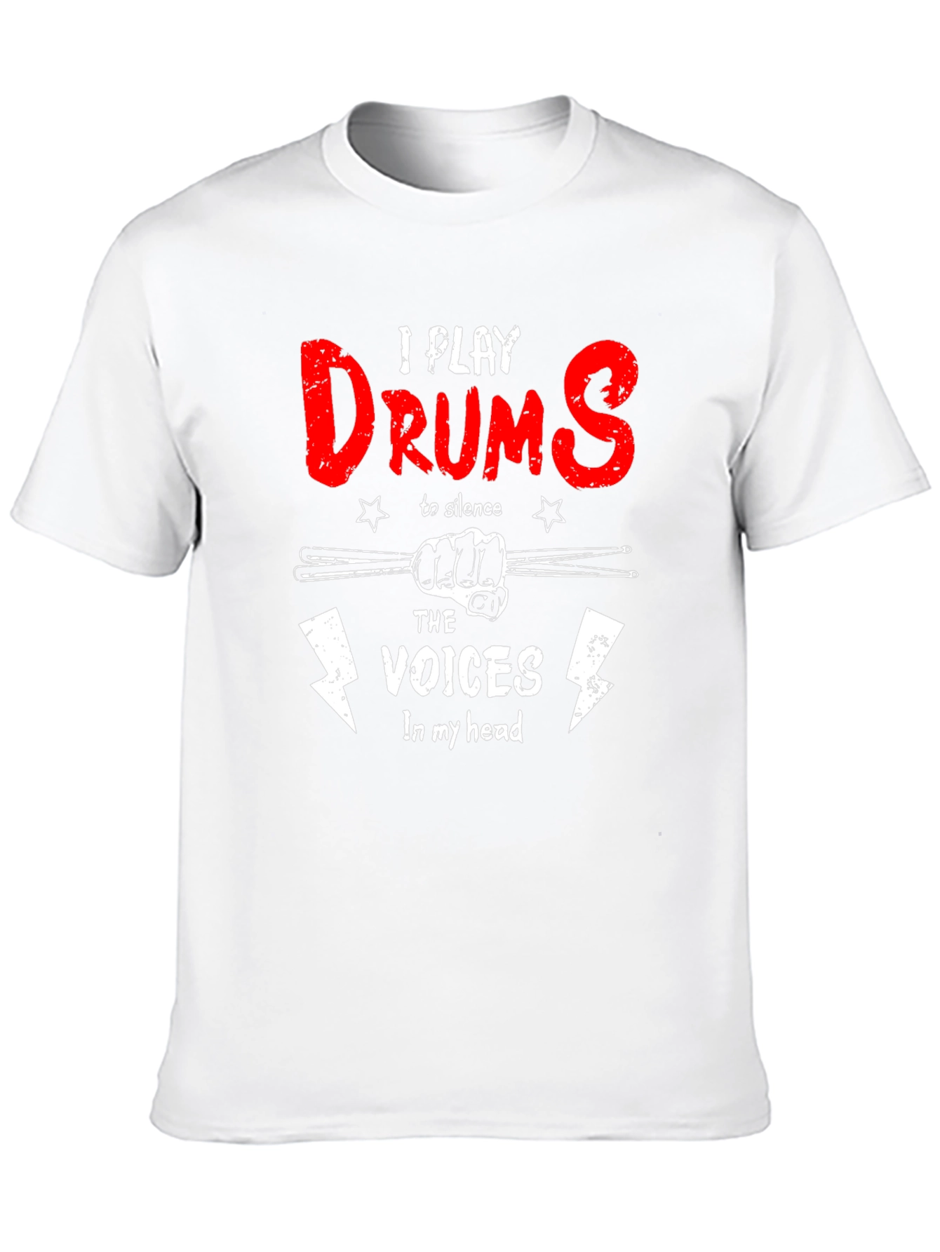 Black Drummer Humor T-Shirt - I Play Drums to Silence Voices view 10