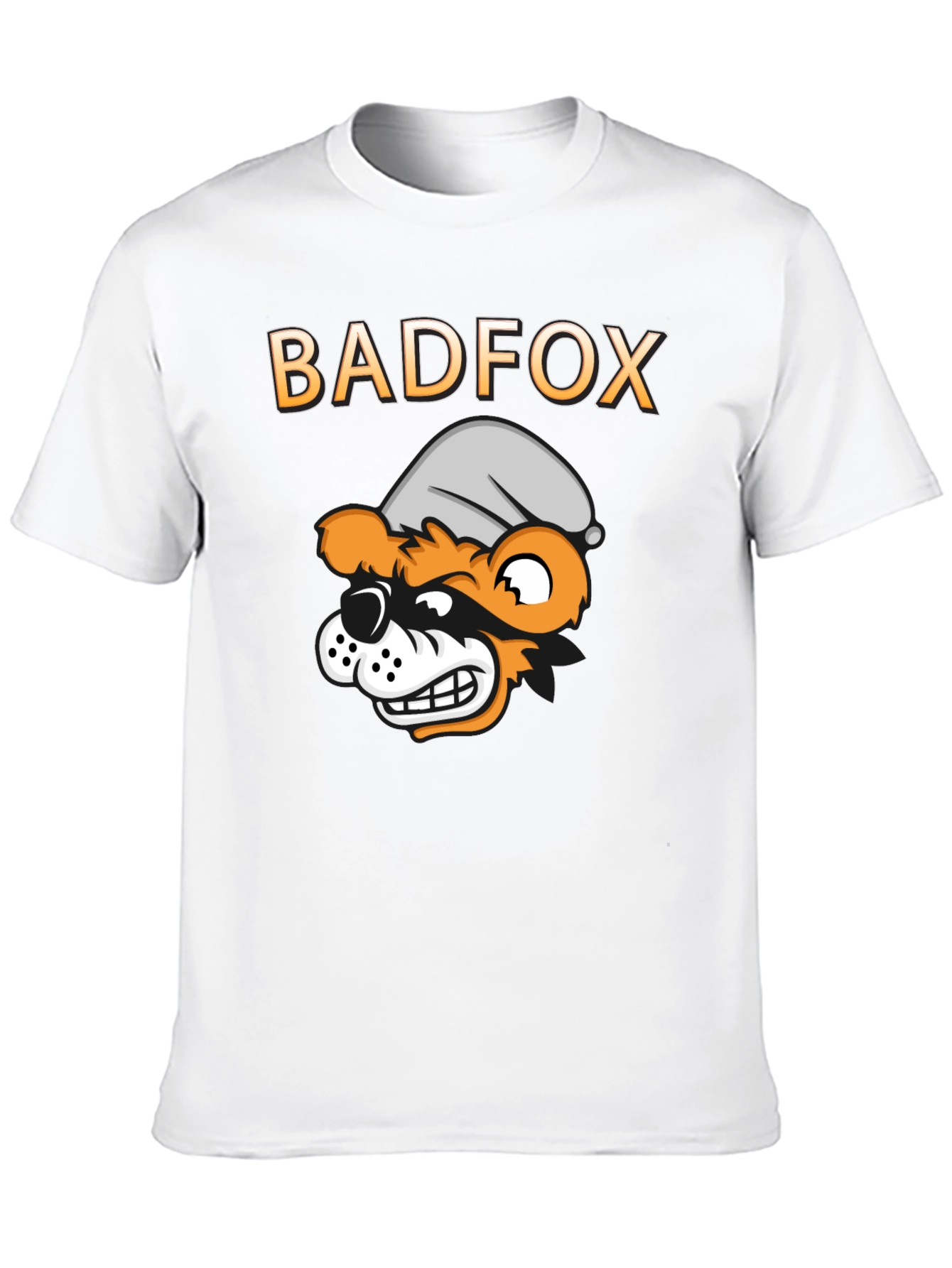 Black Bad Fox Cartoon Graphic Print T-Shirt view 10
