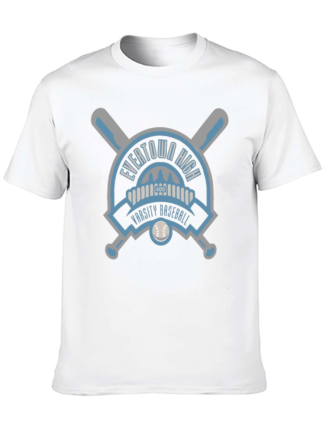 Black Evertown High Varsity Baseball Black T-Shirt view 10