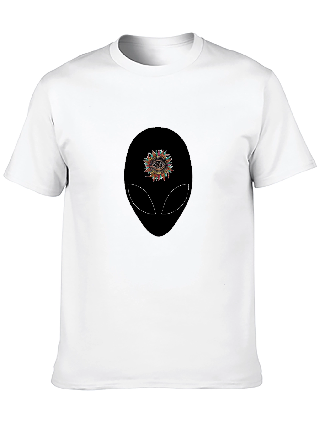 Black Alien Eye Graphic Tee - Black Cotton T-Shirt view 10