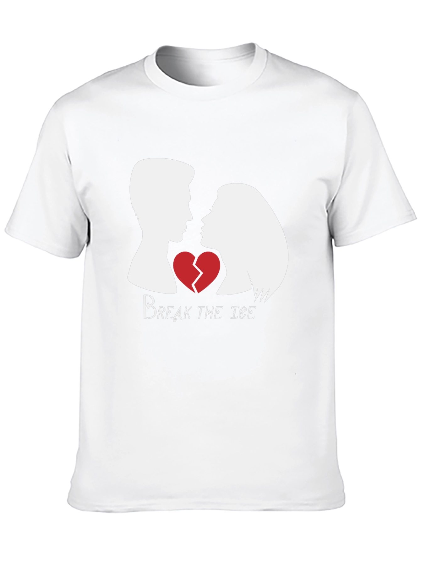 Black Break the Ice Graphic Tee - Couple's Heart Shirt view 10