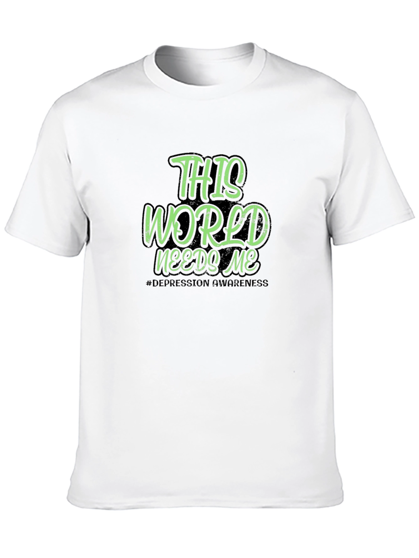 Black This World Needs Me T-Shirt - Depression Awareness Tee view 10