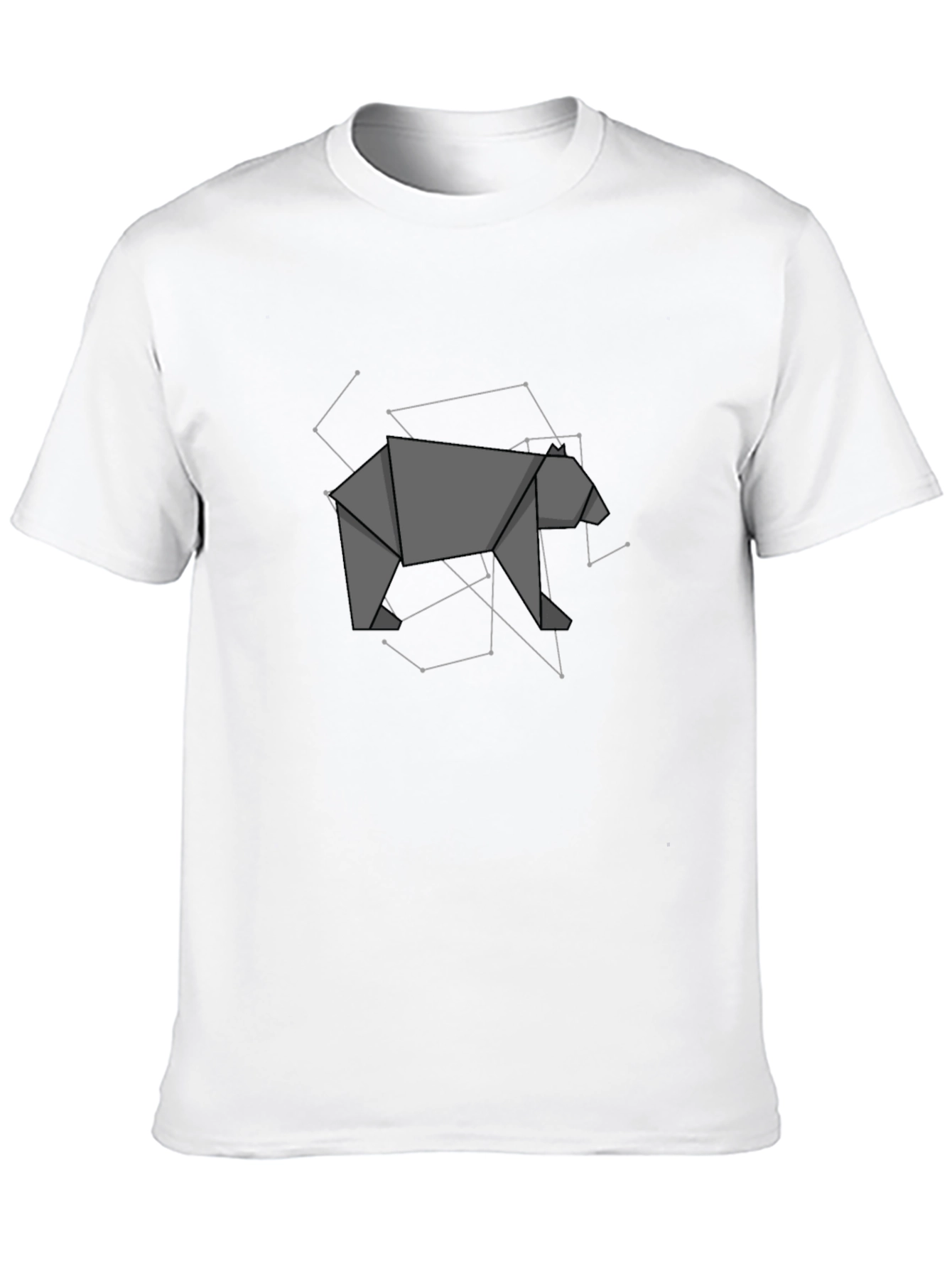 Black Origami Bear Graphic Tee - Modern Geometric Design view 10