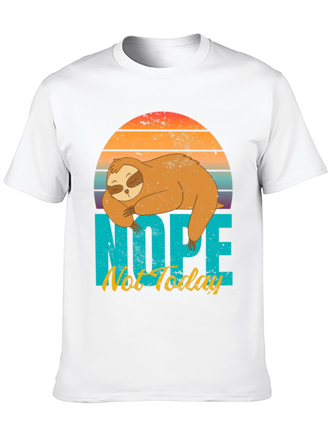 Black Nope Not Today Sloth Graphic T-Shirt view 10