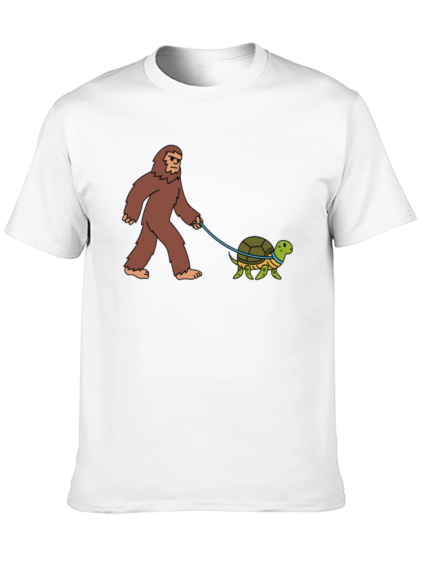Black Bigfoot Walking Turtle Funny Graphic Tee view 10