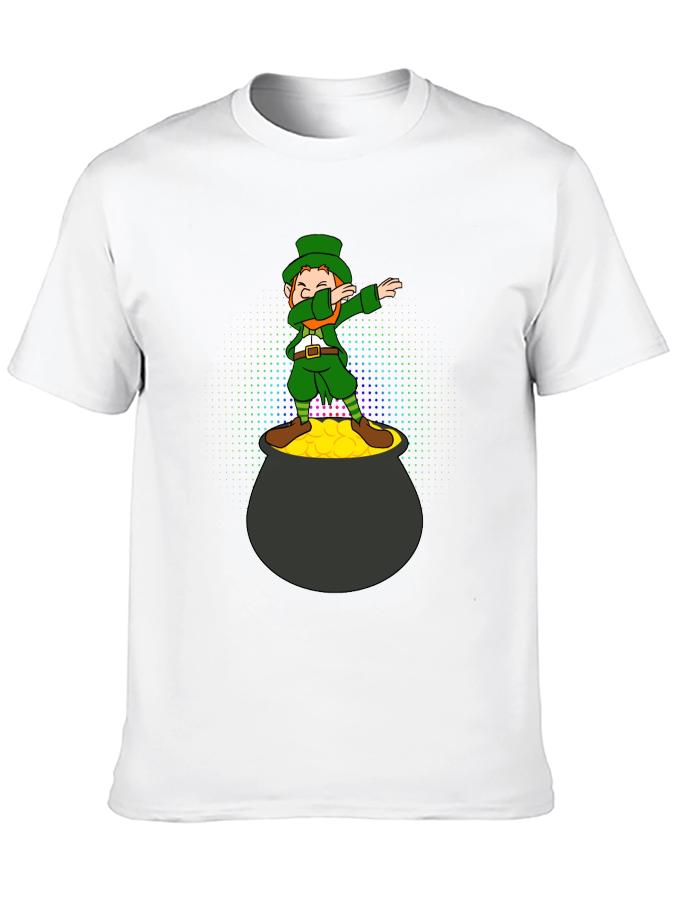 Black Lucky Dabbing Leprechaun Black T-Shirt view 10