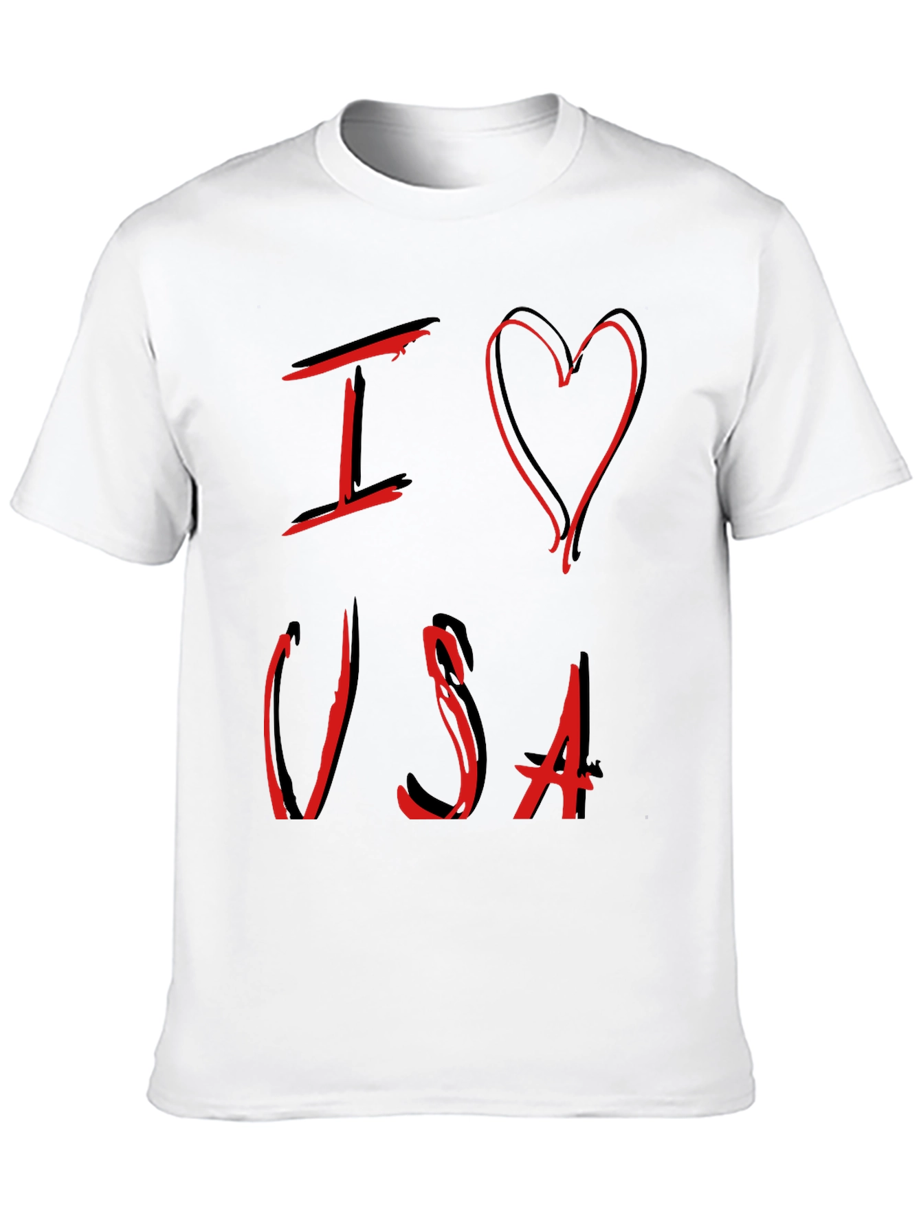 Black I Love USA Graphic Tee - Patriotic Design view 10