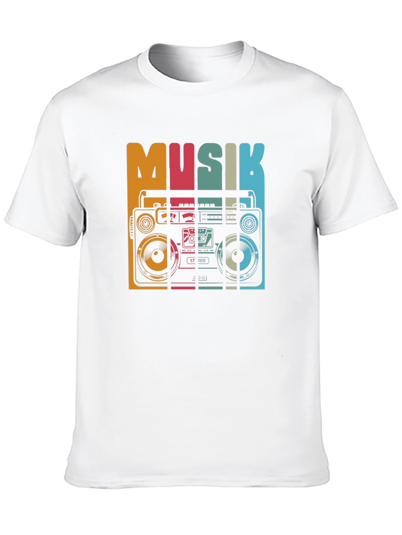 Black Retro Musik Boombox Graphic Tee view 10