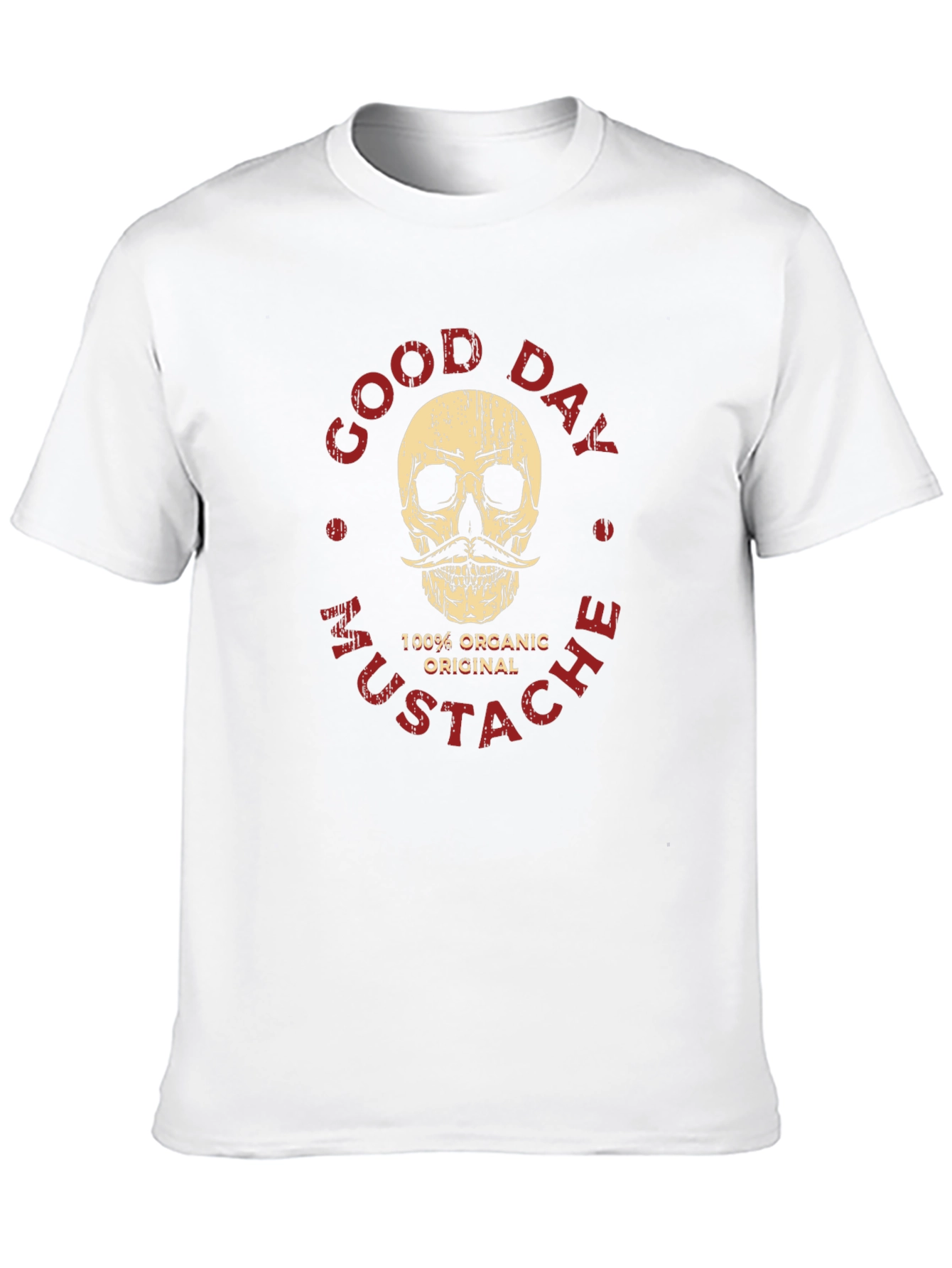 Black Good Day Mustache Skull Graphic T-Shirt - Organic Original view 10