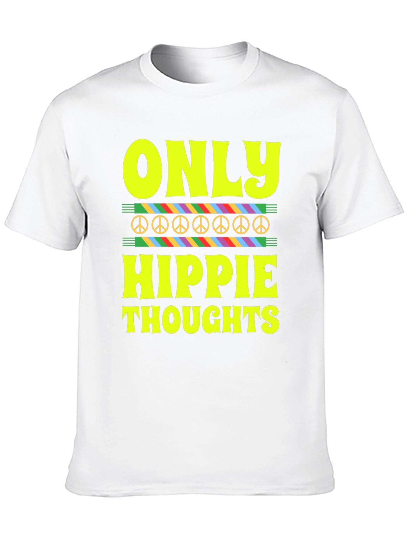 Black Only Hippie Thoughts Graphic T-Shirt view 10