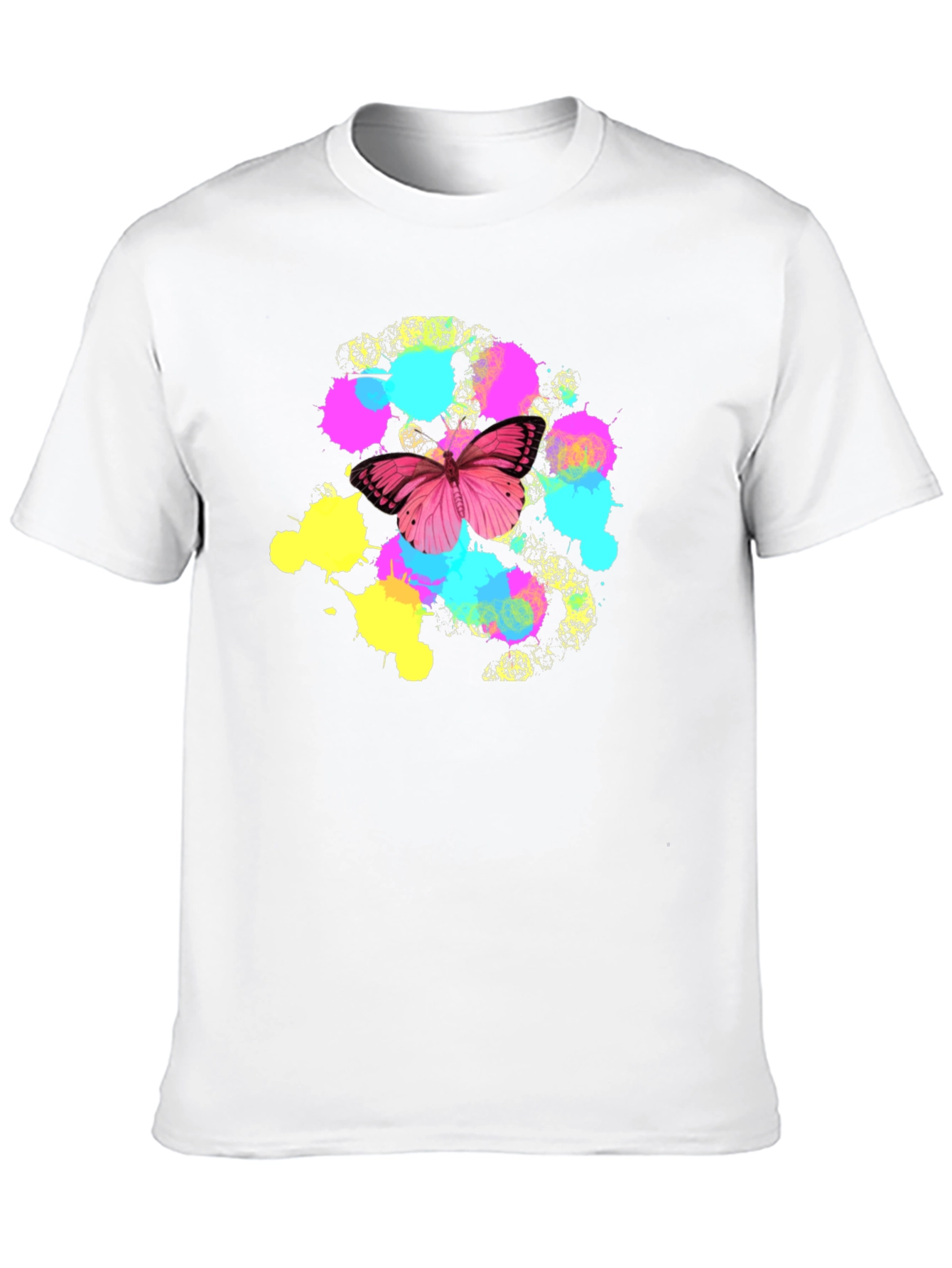 Black Butterfly Splatter T-Shirt - Vibrant Graphic Tee view 10