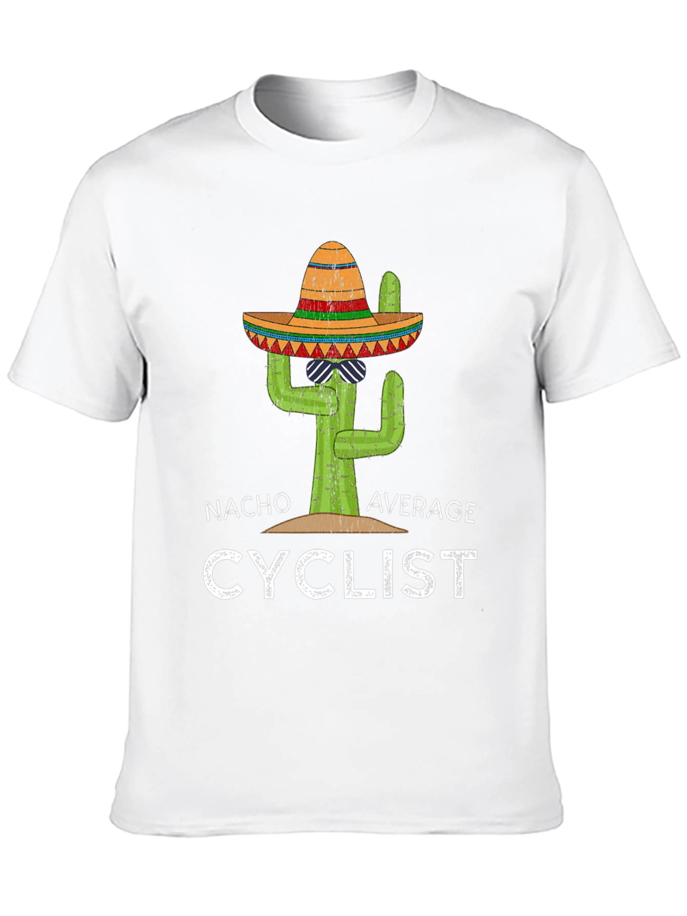 Black Nacho Average Cyclist T-Shirt Funny Cactus Sombrero Tee view 10