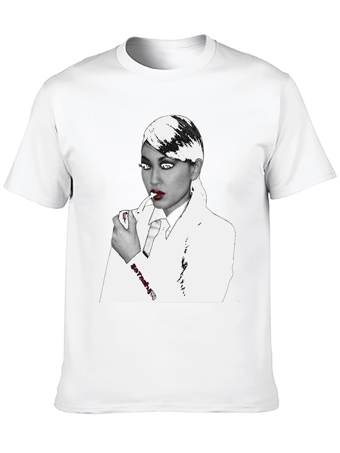 Black Edgy Woman in Suit Black T-Shirt view 10